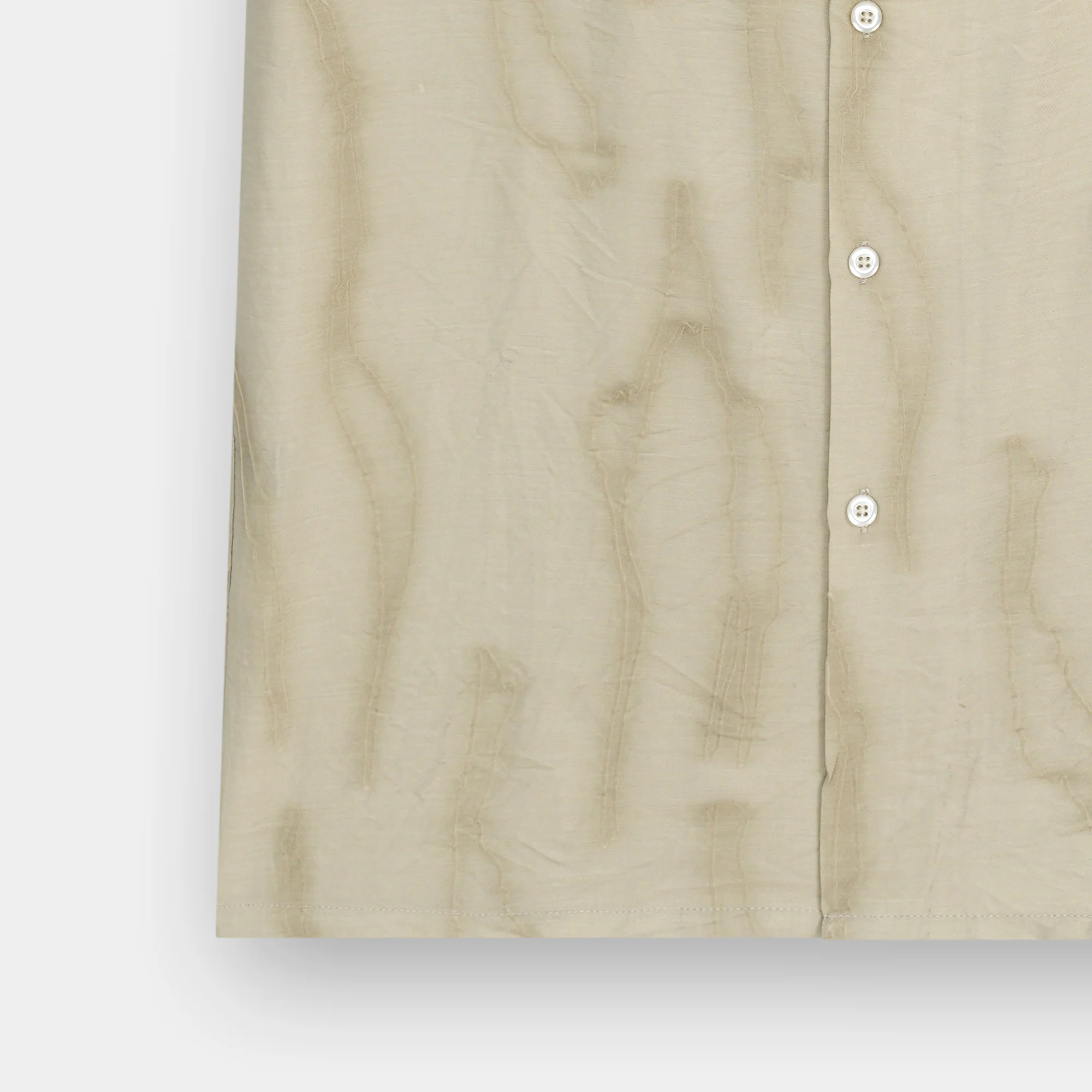 BEIGE ABSTRACT PRINTED CUBAN COLLAR SHIRT - Image 6