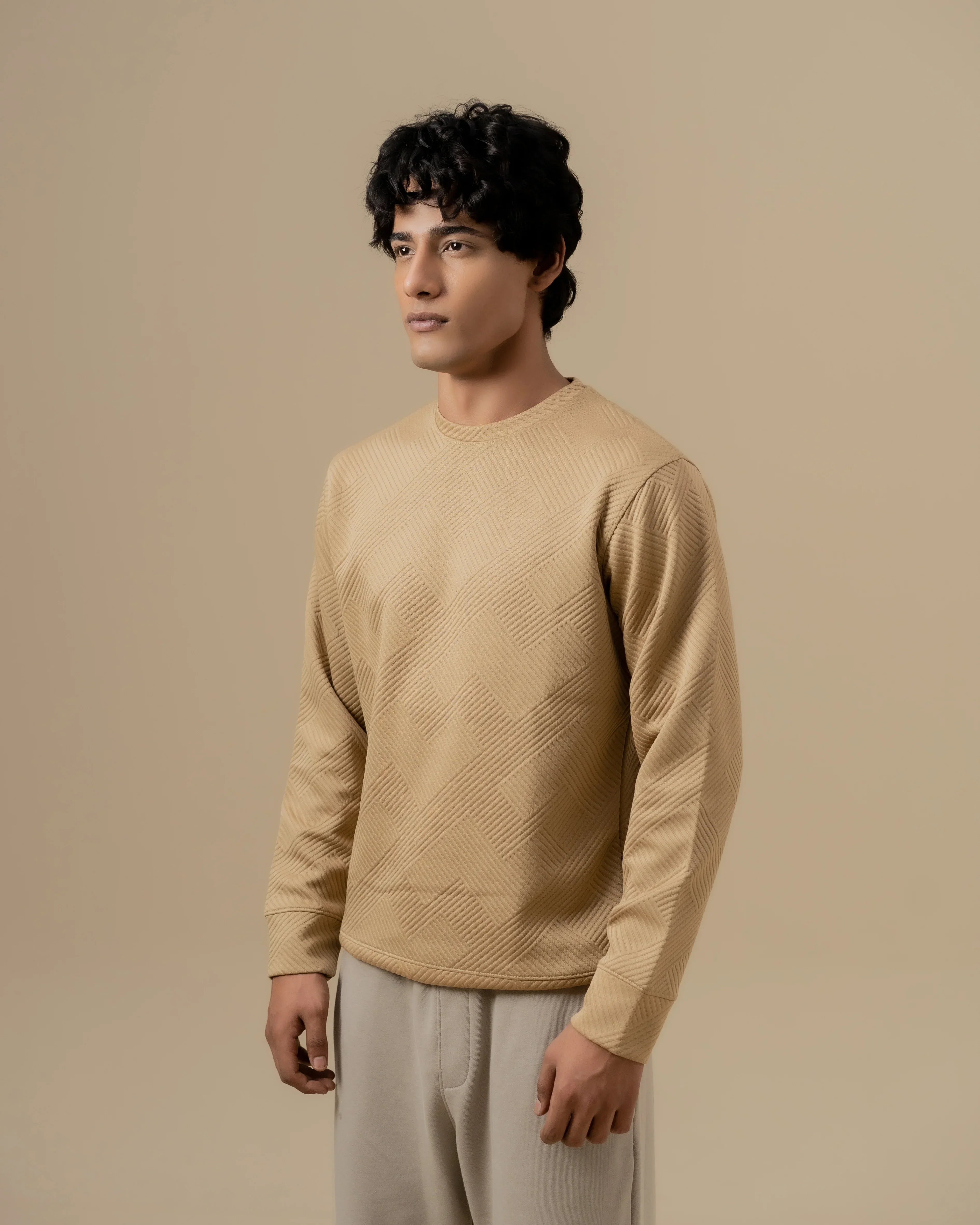 BEIGE WEAVE SWEATSHIRT - Image 2