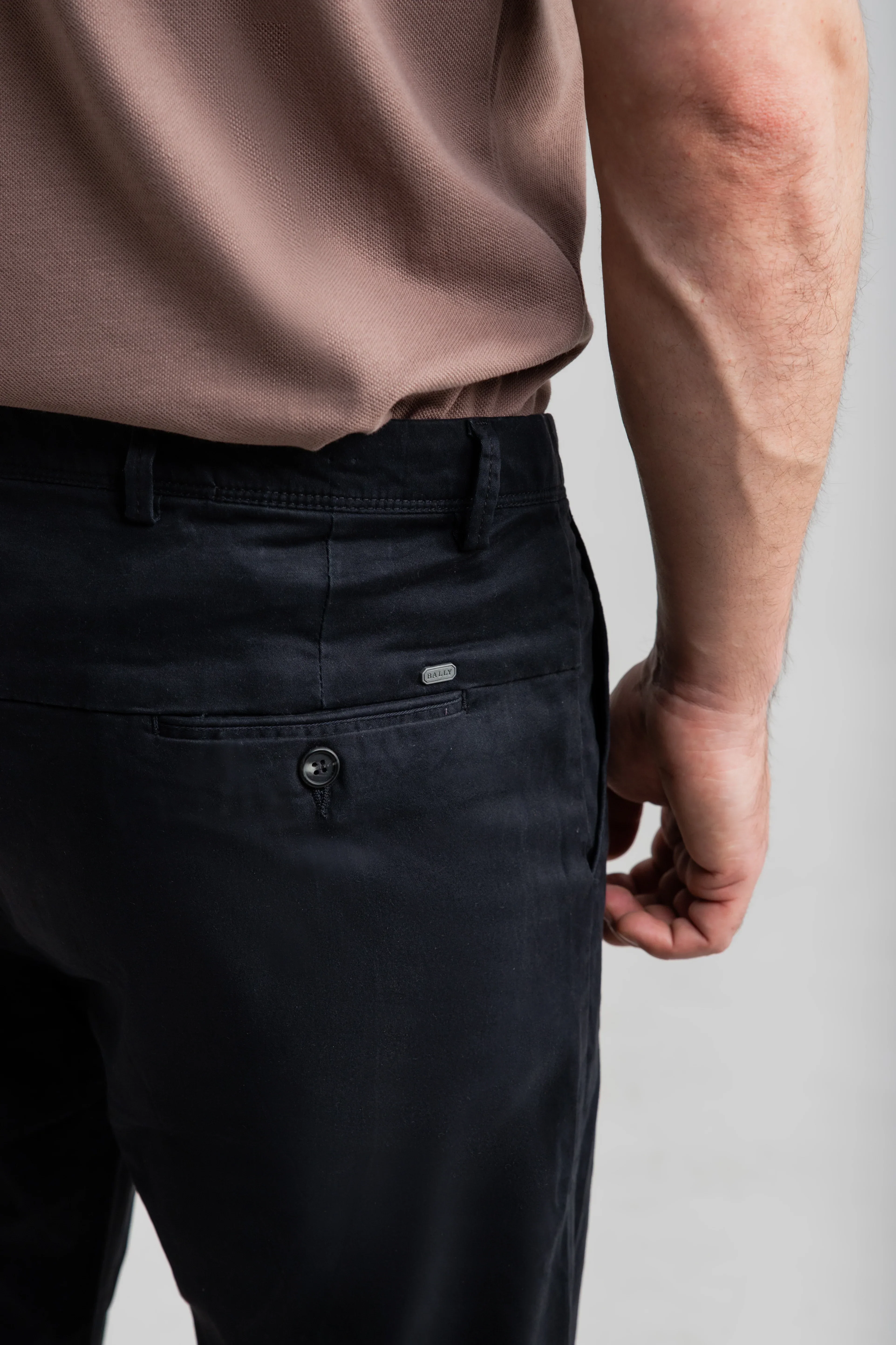 BLACK STRETCH CHINO PANTS - Image 4