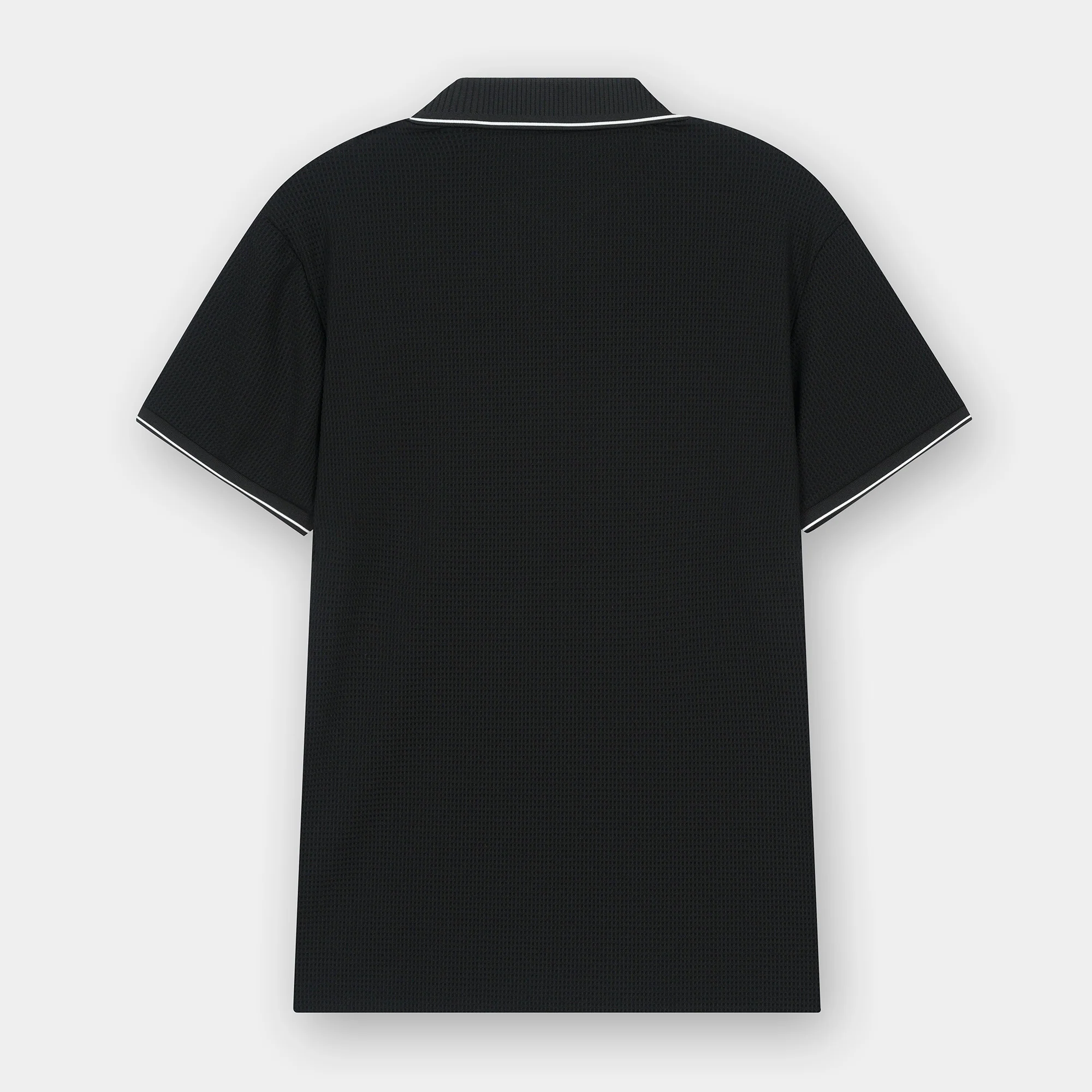 BLACK TEXTURED JOHNNY COLLAR POLO - Image 5