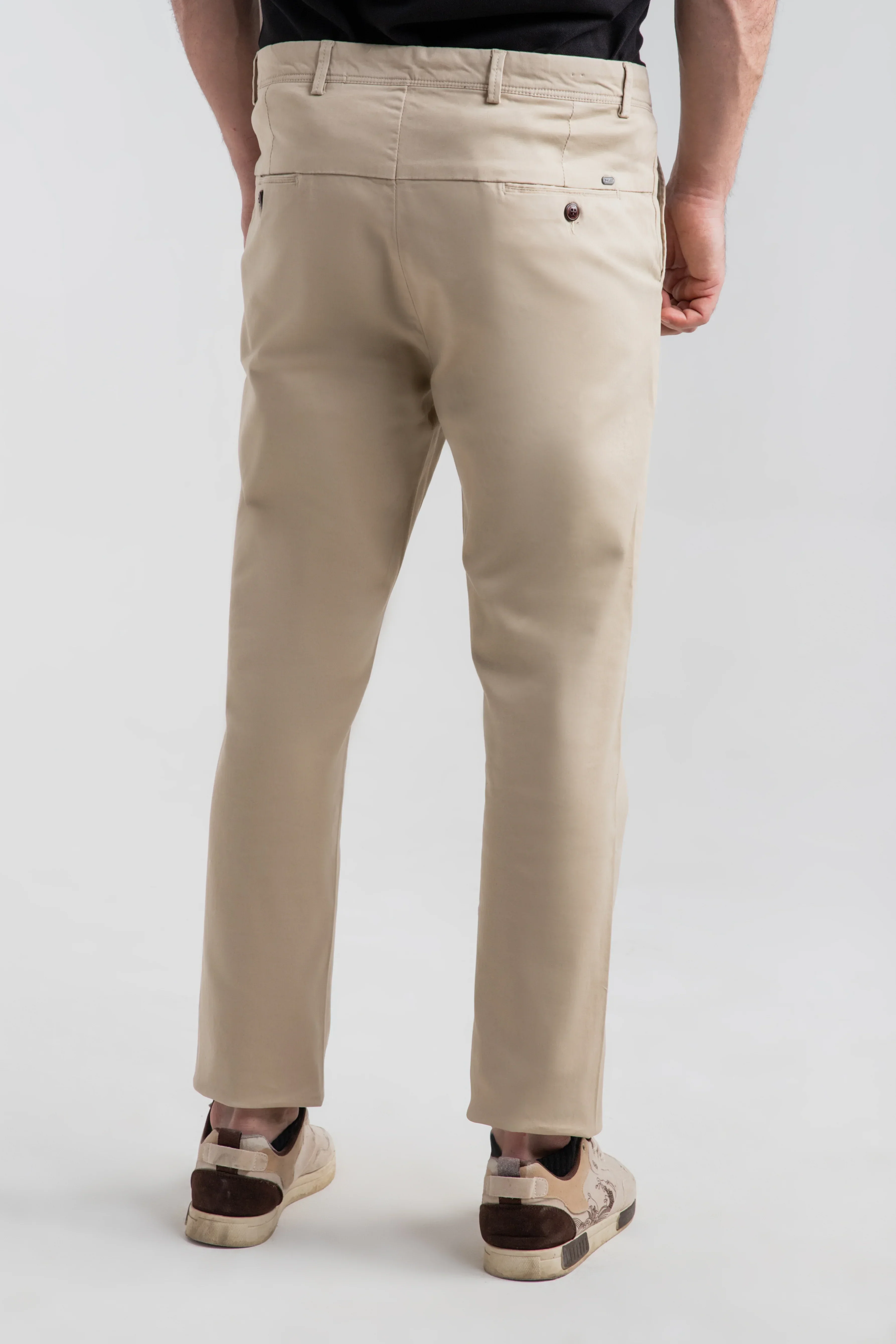 BEIGE STRETCH CHINO PANTS - Image 4