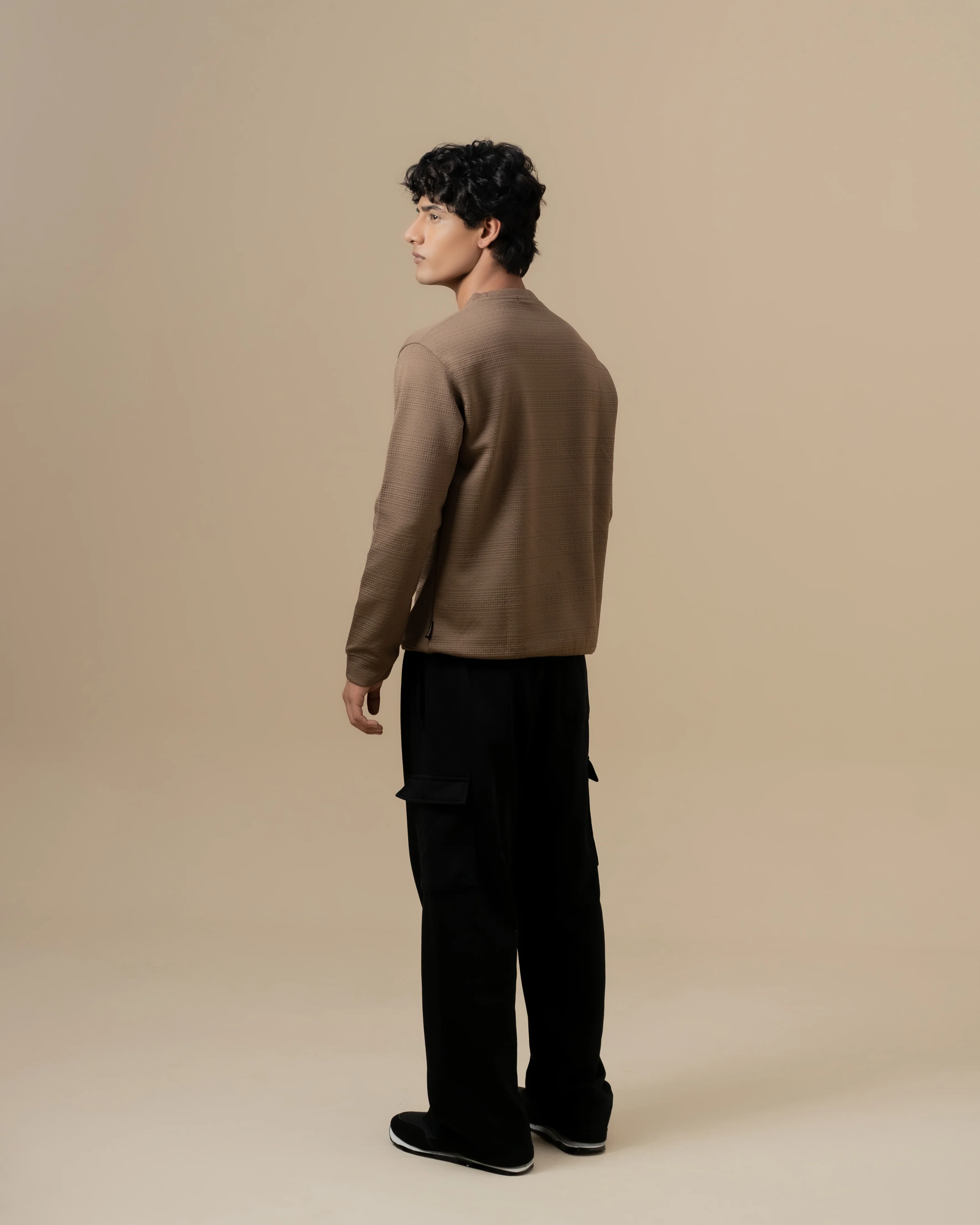 BROWN JACQUARD SWEATSHIRT - Image 4
