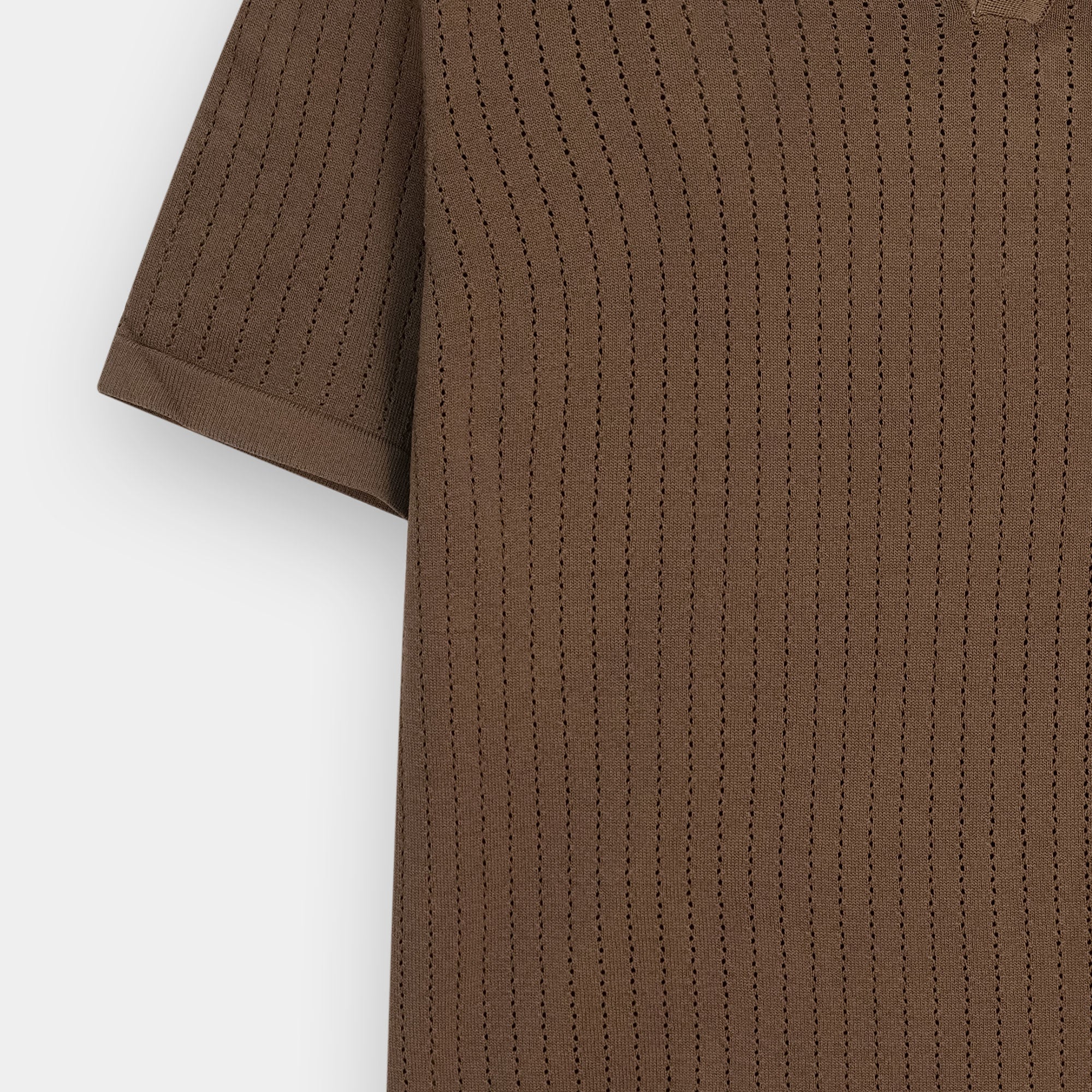 BROWN OLD MONEY DROP NEEDLE POLO - Image 4