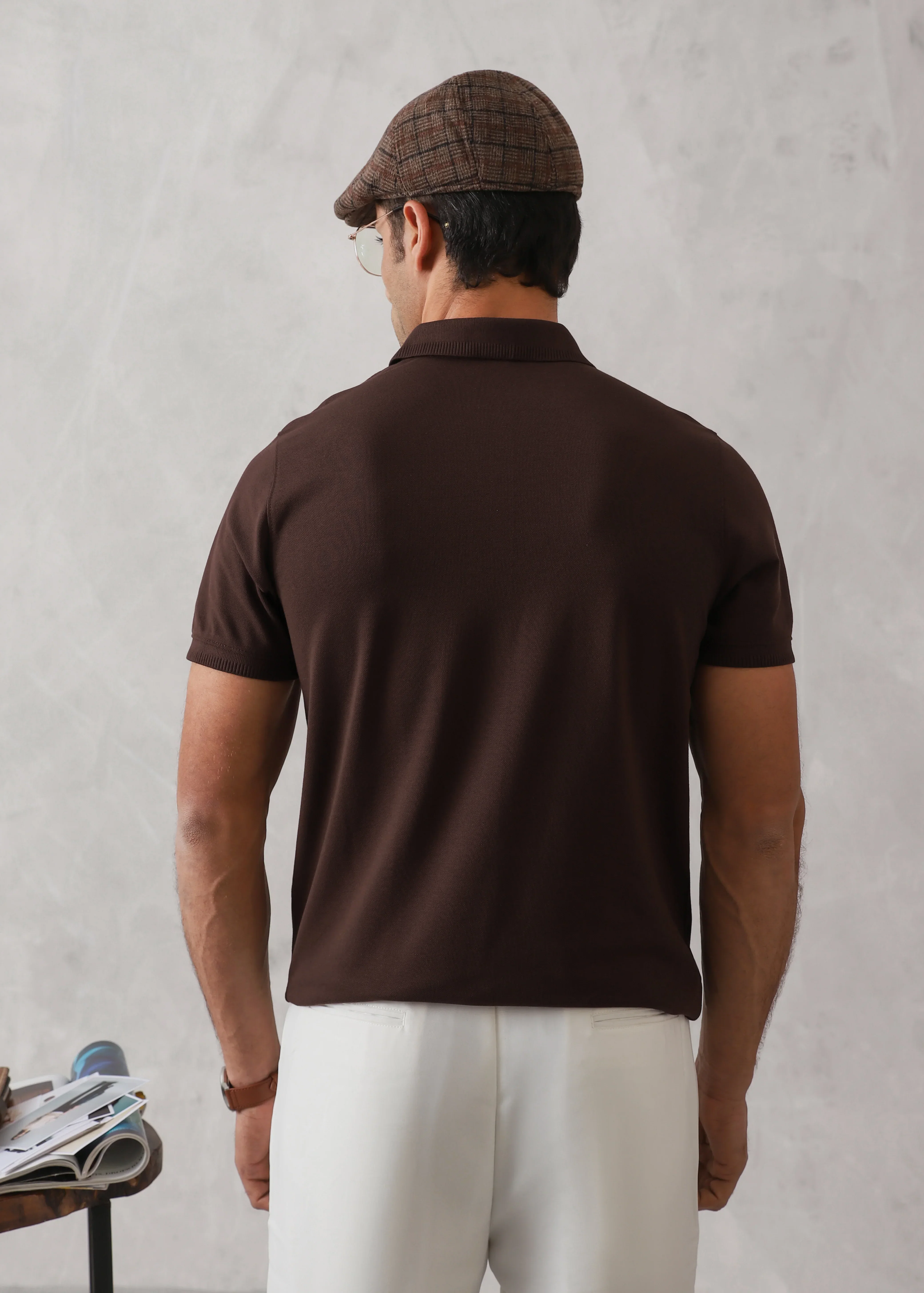 CHOCOLATE BROWN BASIC POLO - Image 4