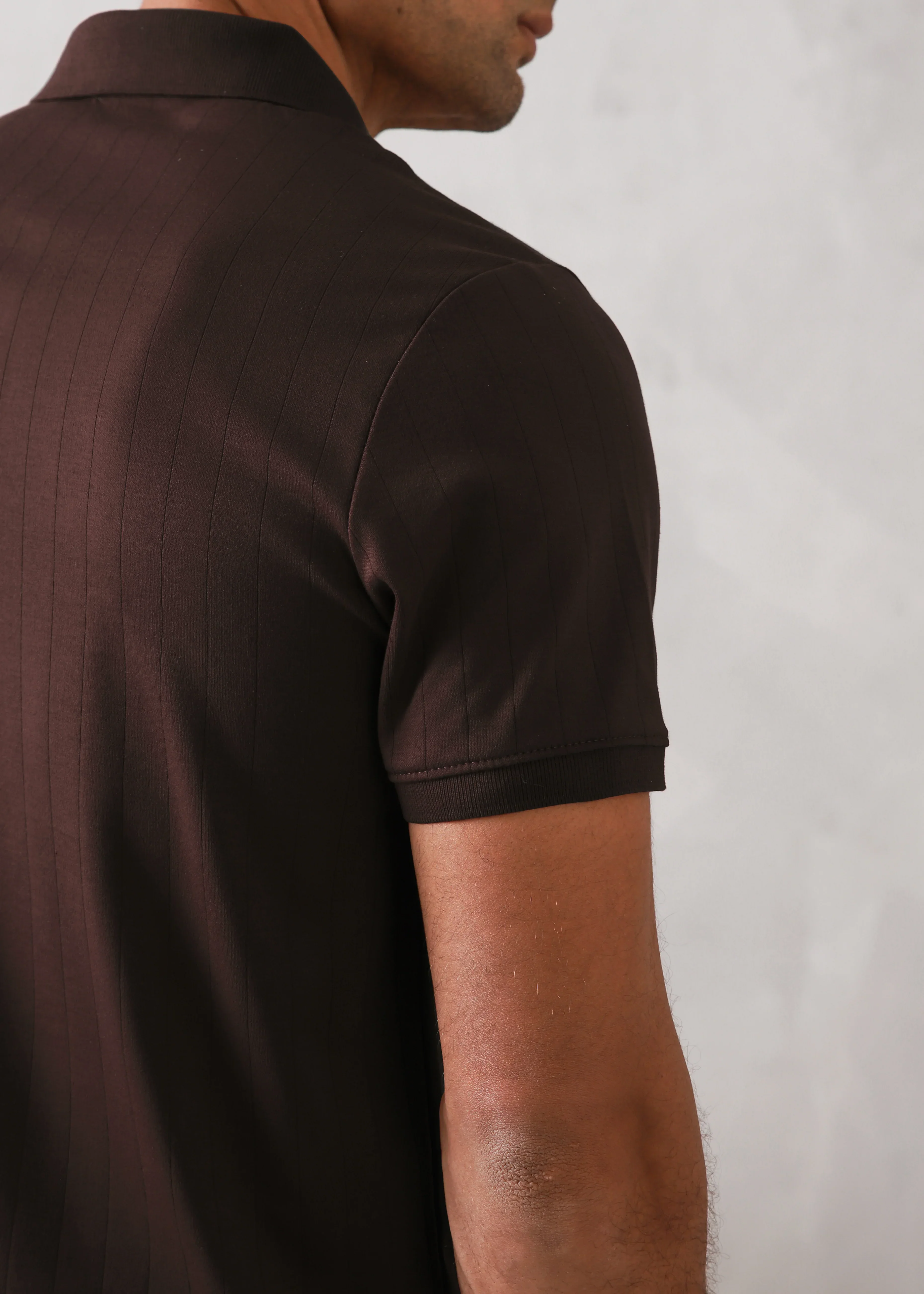 CHOCOLATE BROWN DROP NEEDLE POLO - Image 3