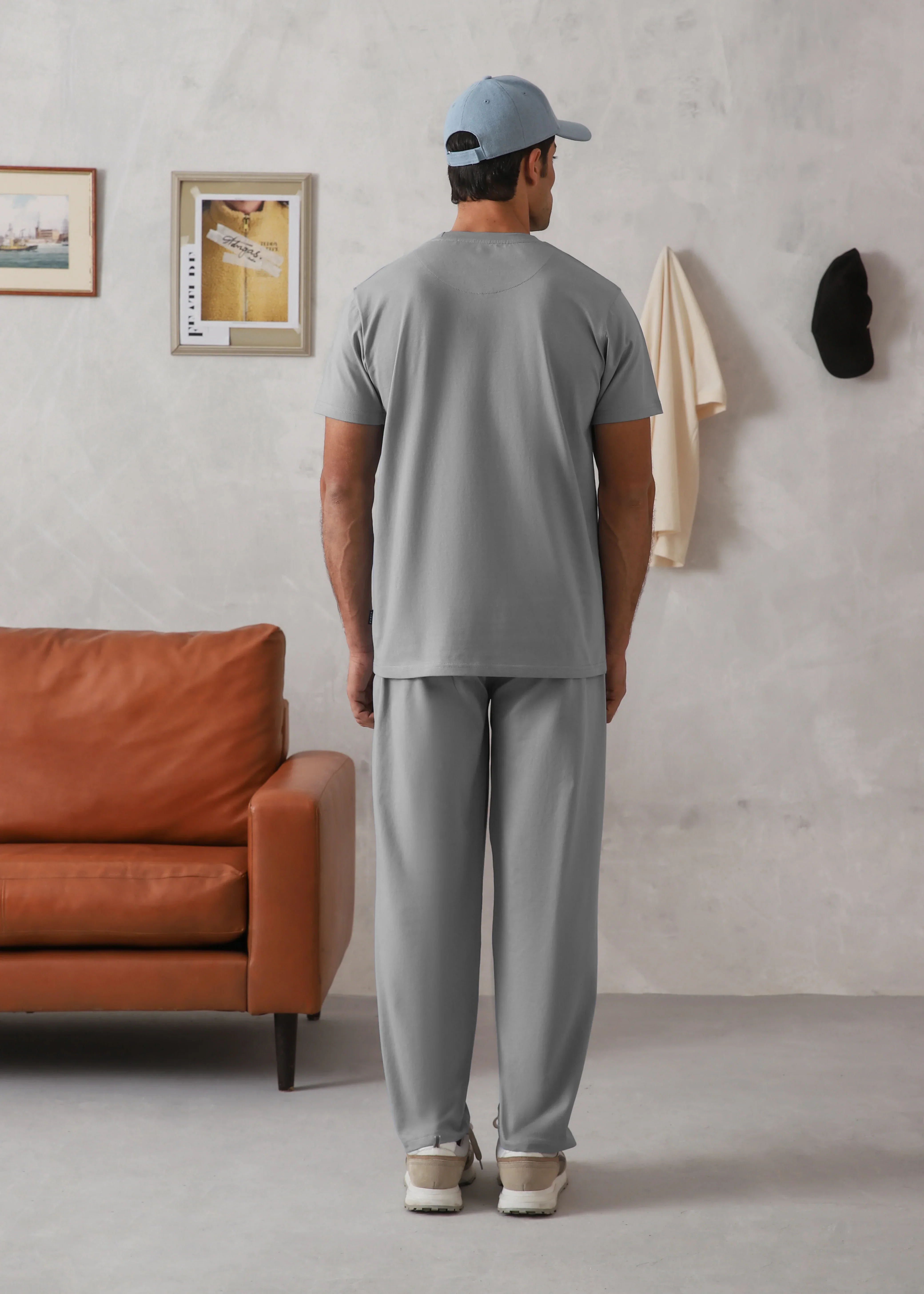ELITE COMFORT-100% COTTON ASH GREY TRACKSUIT - Image 5