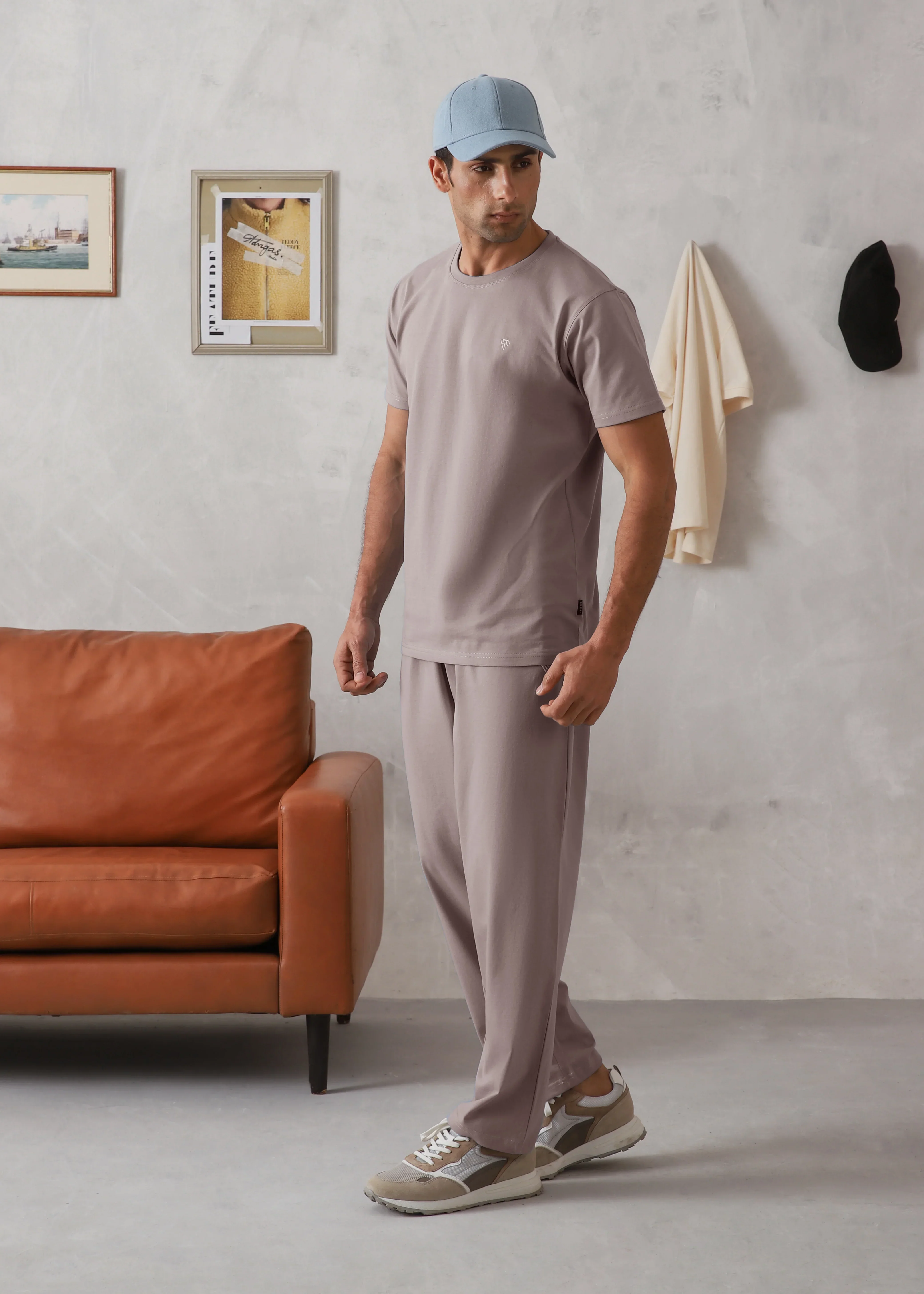 ELITE COMFORT-100% COTTON DUSTY ROSE TRACKSUIT - Image 4