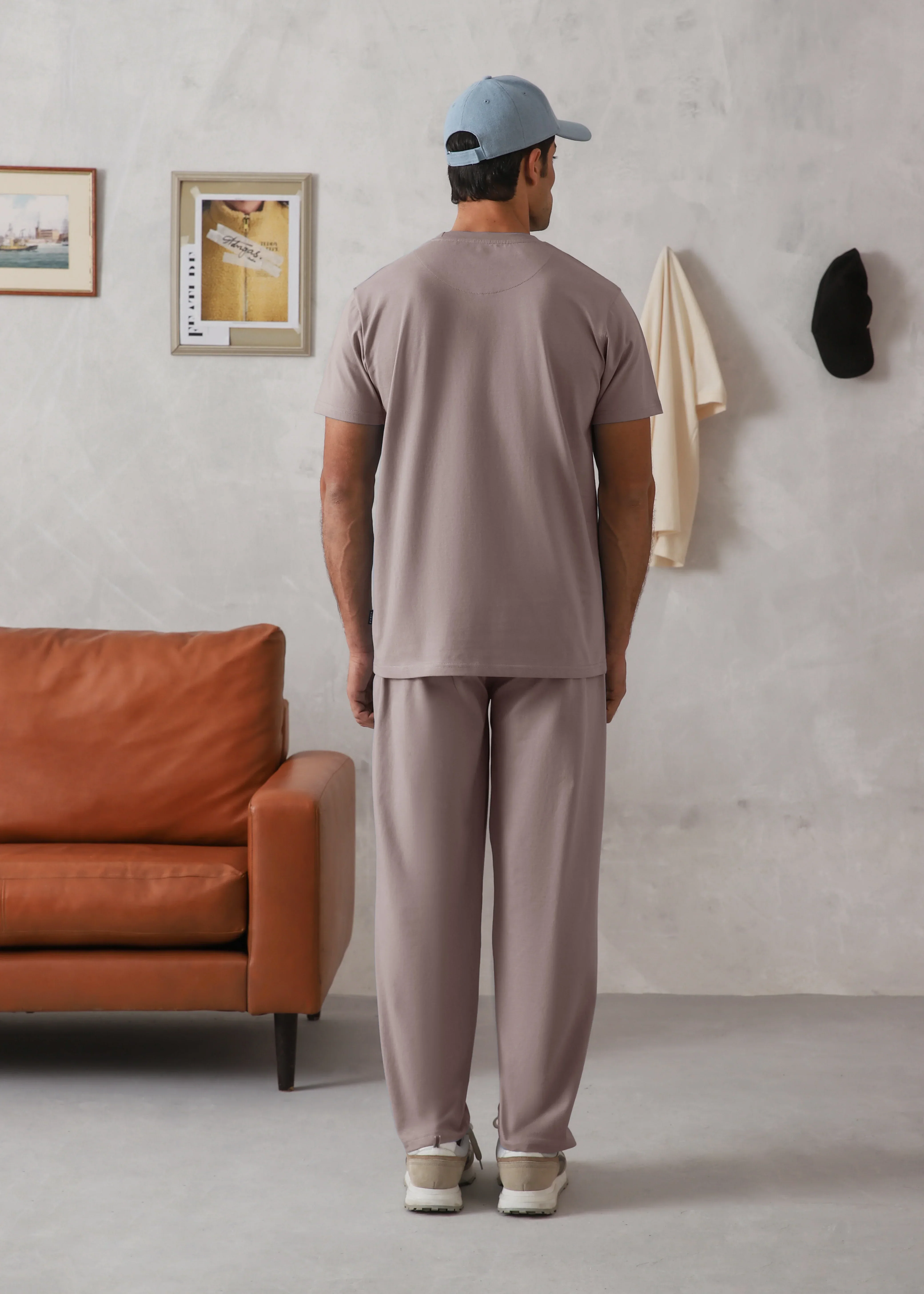 ELITE COMFORT-100% COTTON DUSTY ROSE TRACKSUIT - Image 5