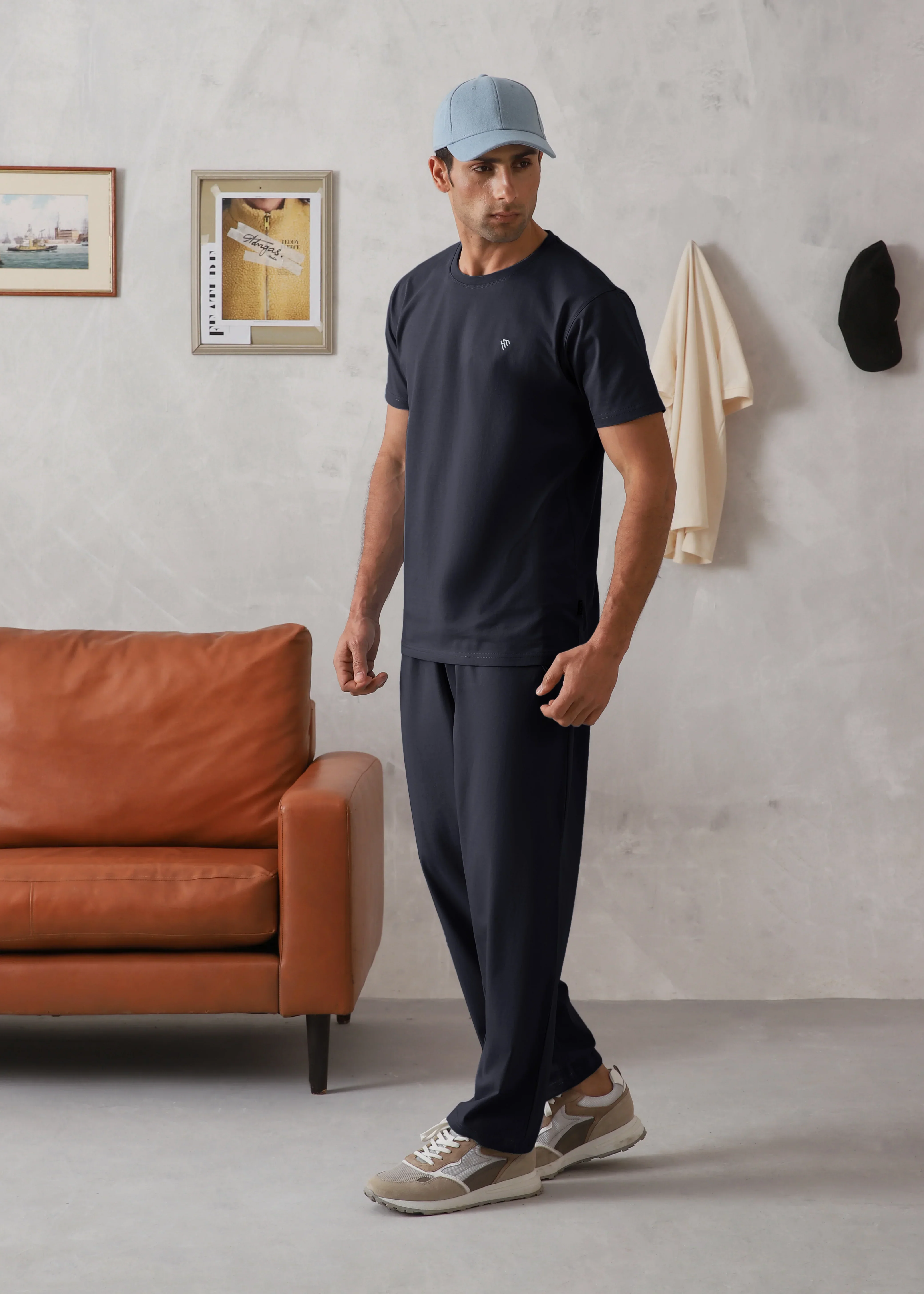 ELITE COMFORT-100% COTTON NAVY BLUE TRACKSUIT - Image 3