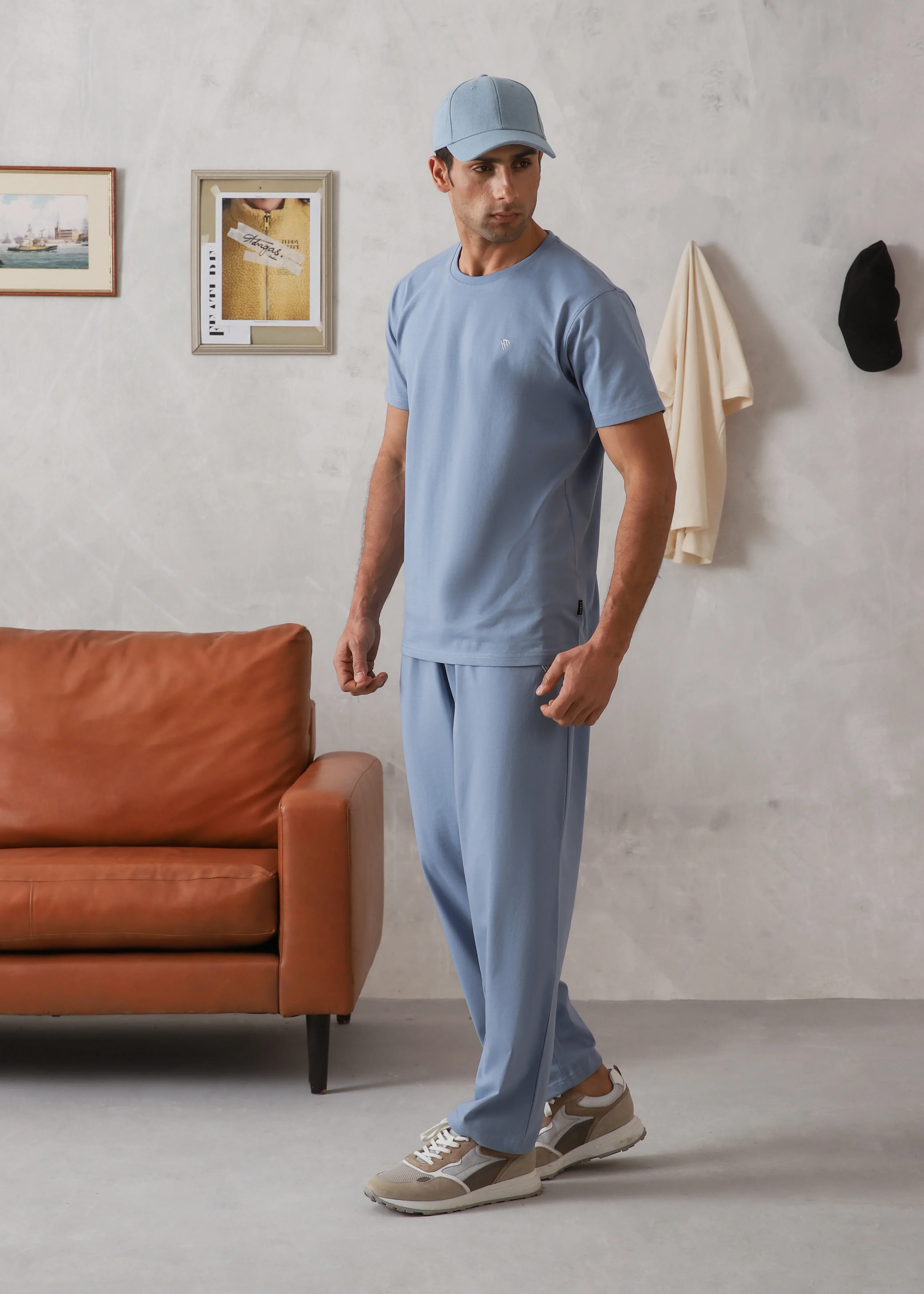 ELITE COMFORT-100% COTTON STONE BLUE TRACKSUIT - Image 3