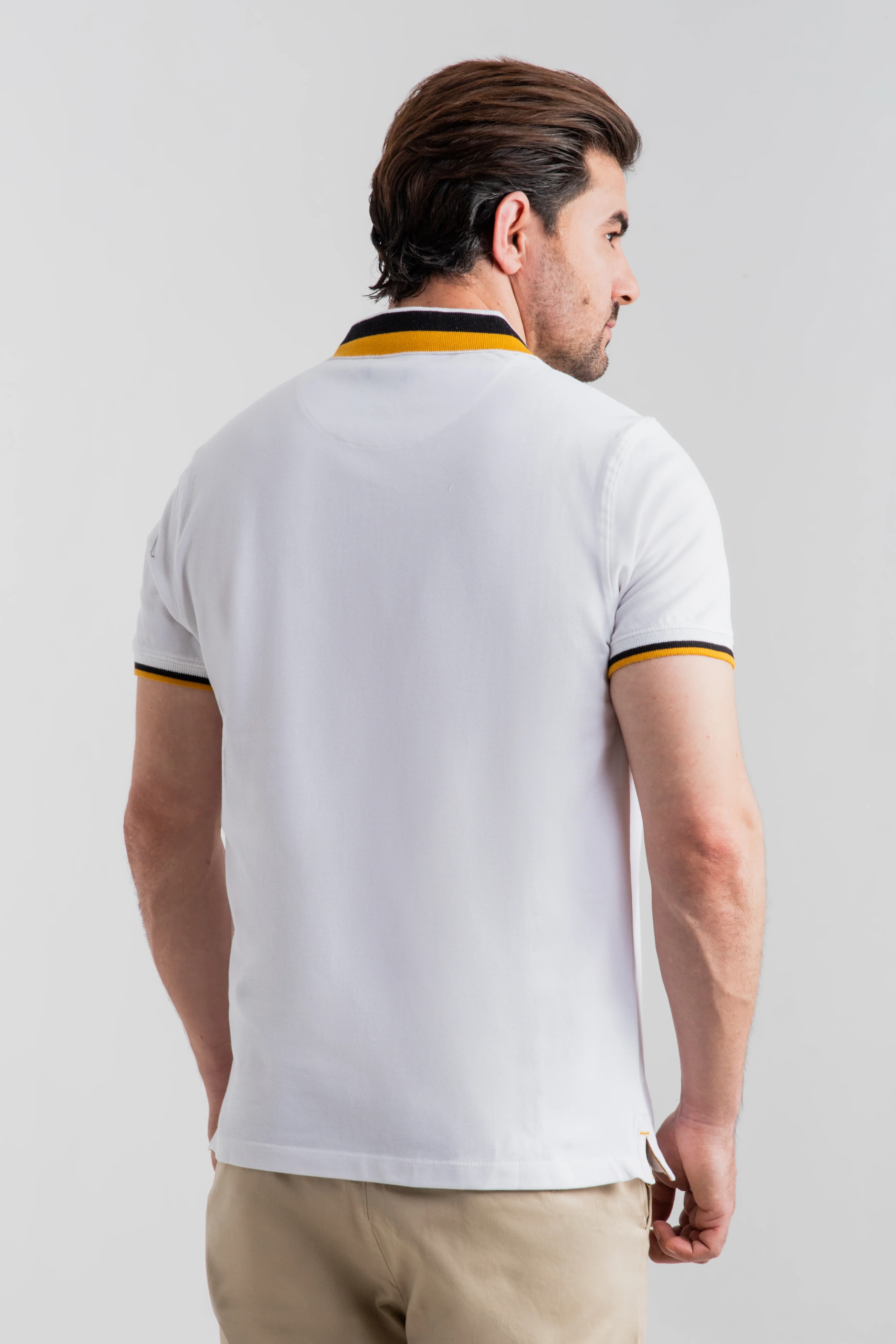 WHITE CONTRAST COLLAR POLO - Image 3