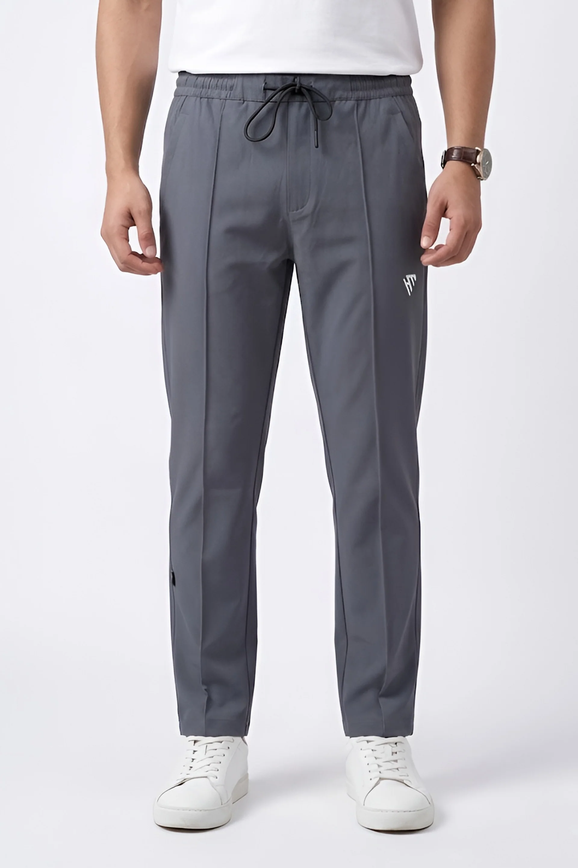 GREY PINTUCK TROUSER
