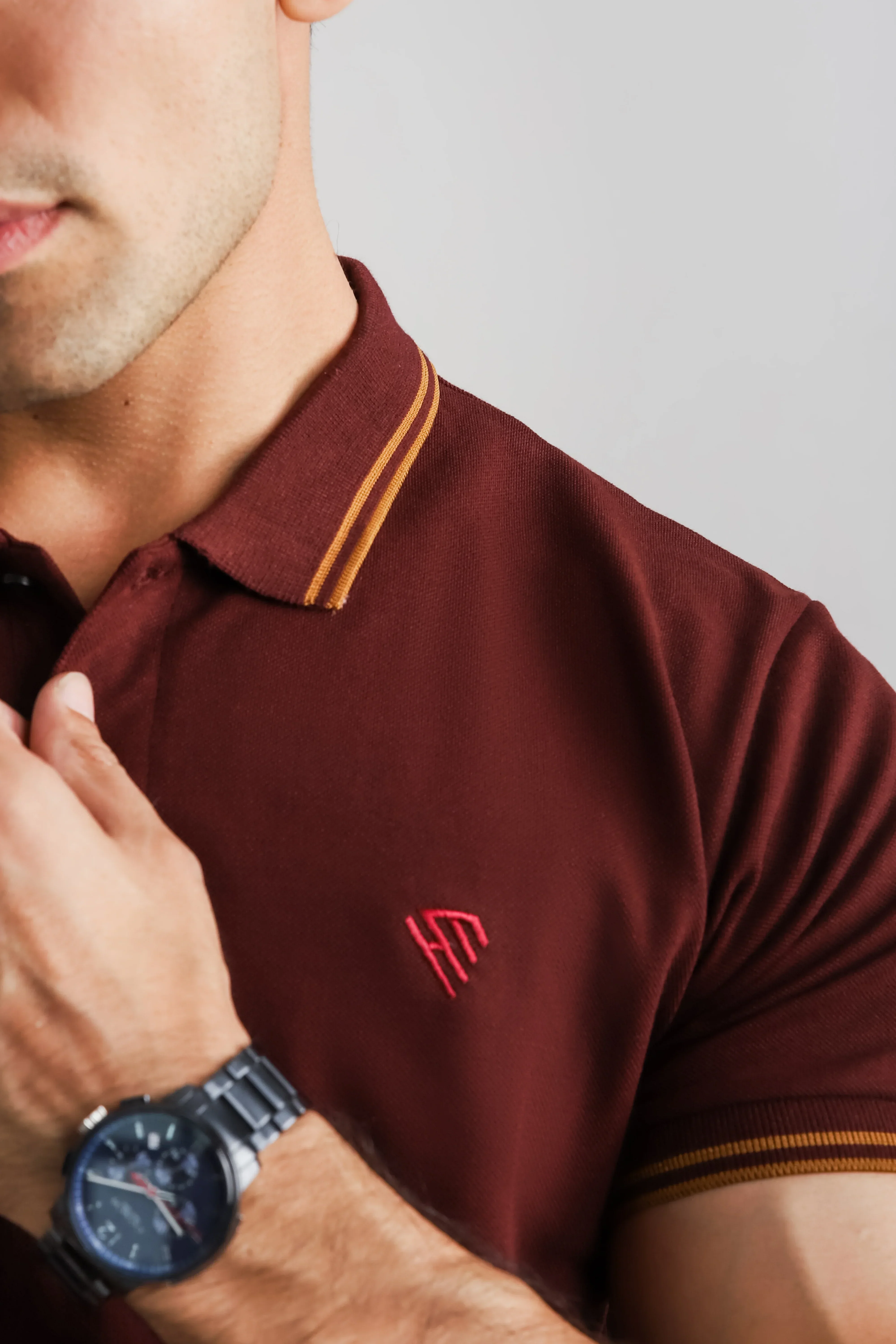 MAROON TIPPING POLO - Image 2