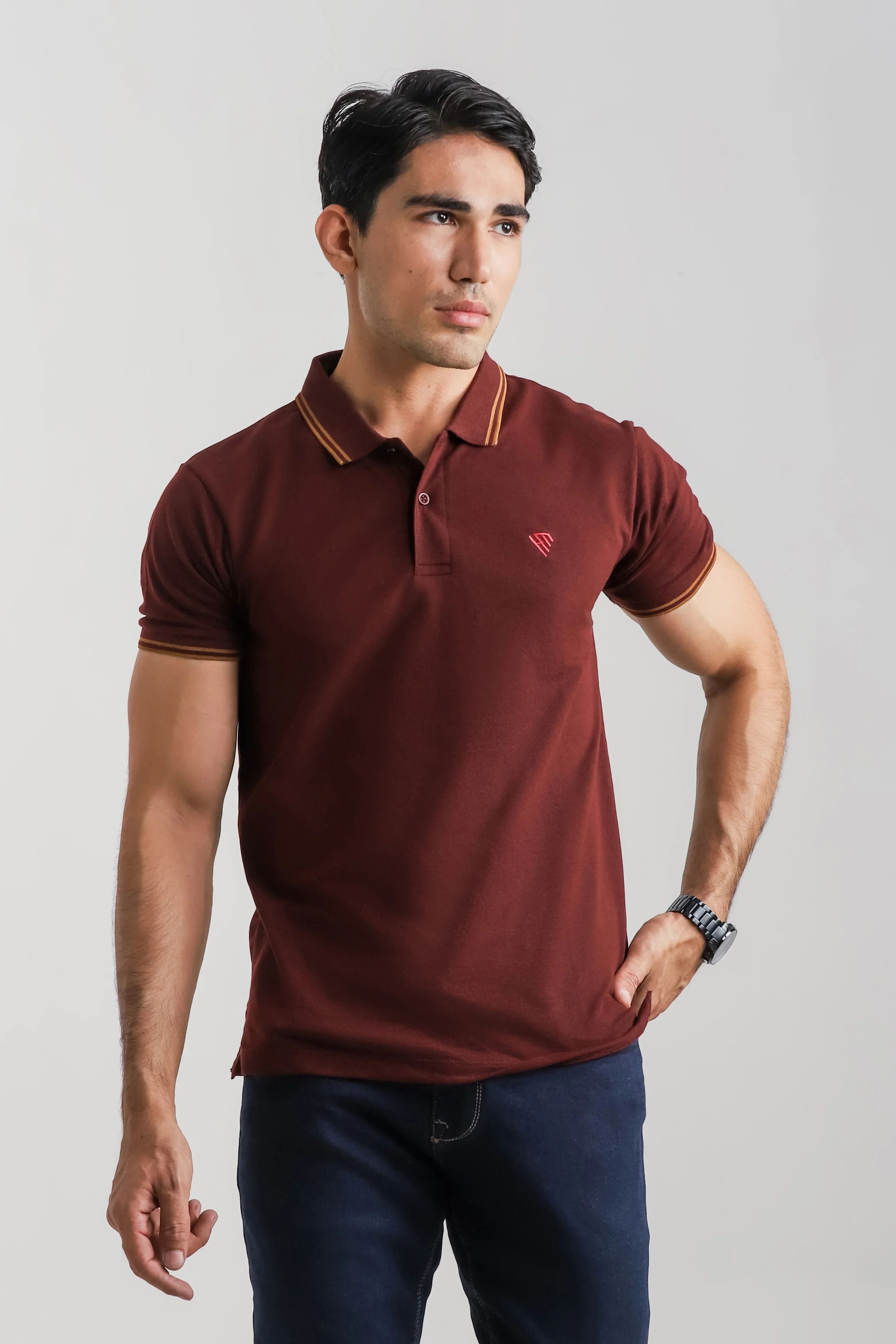 MAROON TIPPING POLO - Image 4
