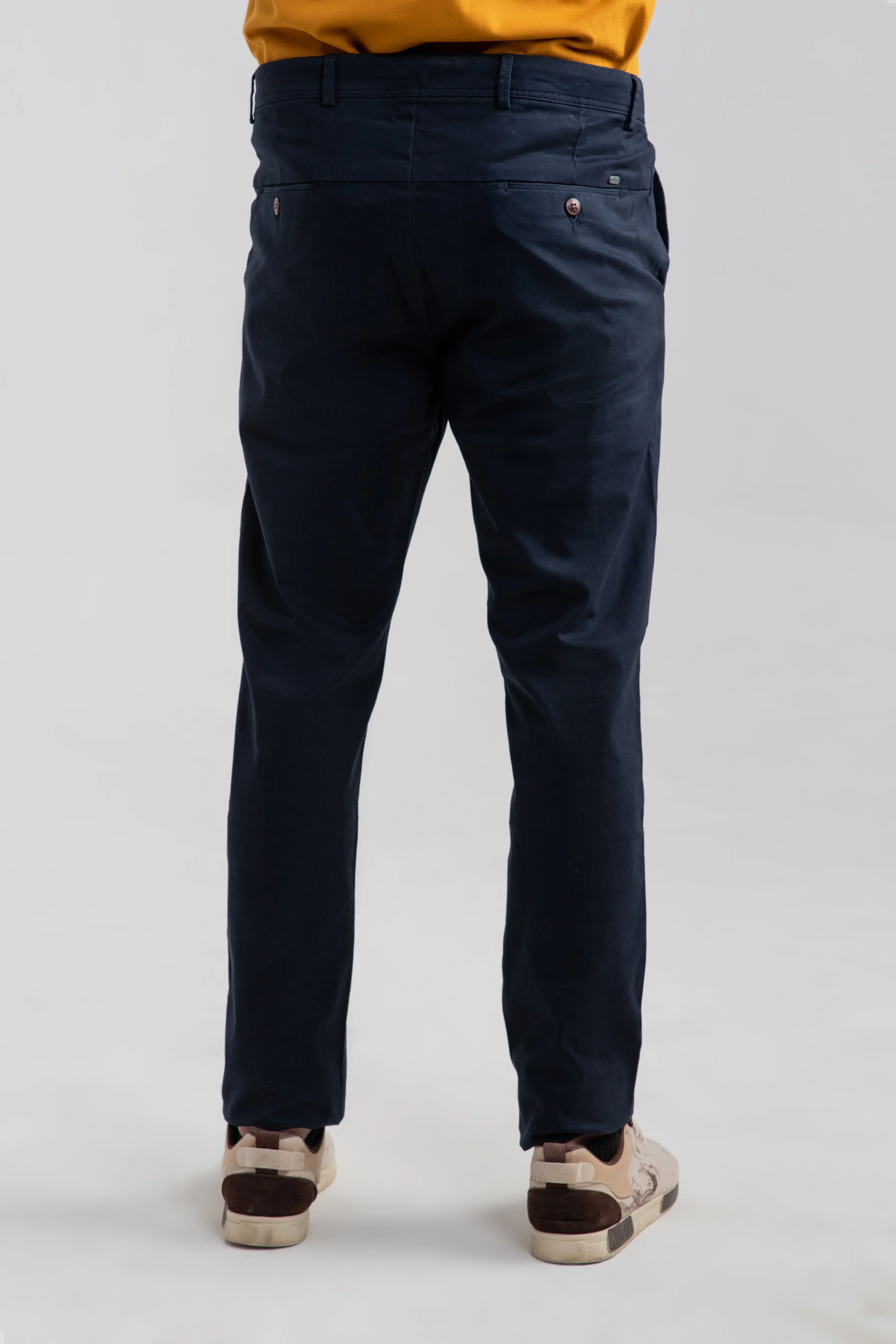 NAVY STRETCH CHINO PANTS - Image 3