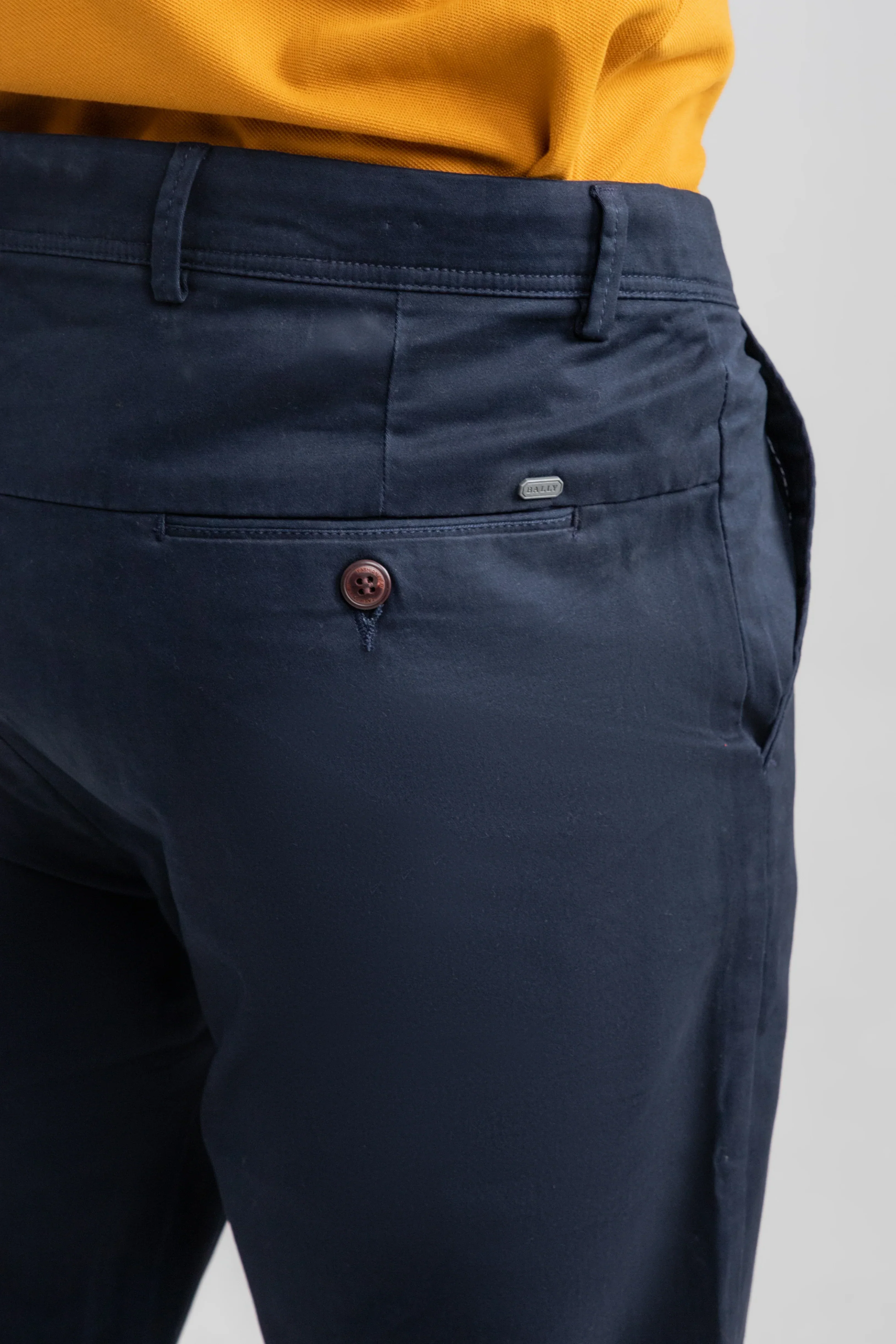 NAVY STRETCH CHINO PANTS - Image 4