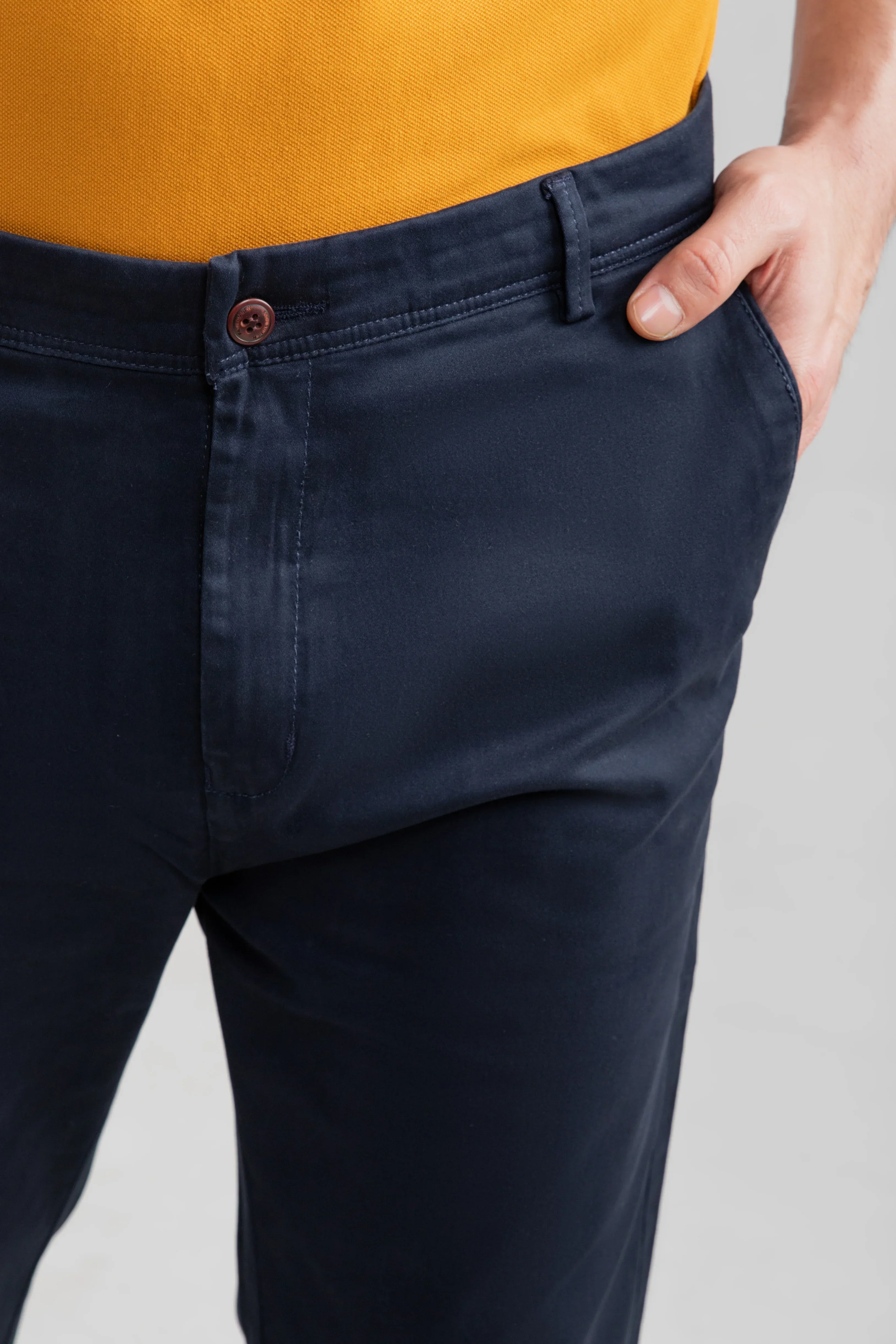 NAVY STRETCH CHINO PANTS - Image 5