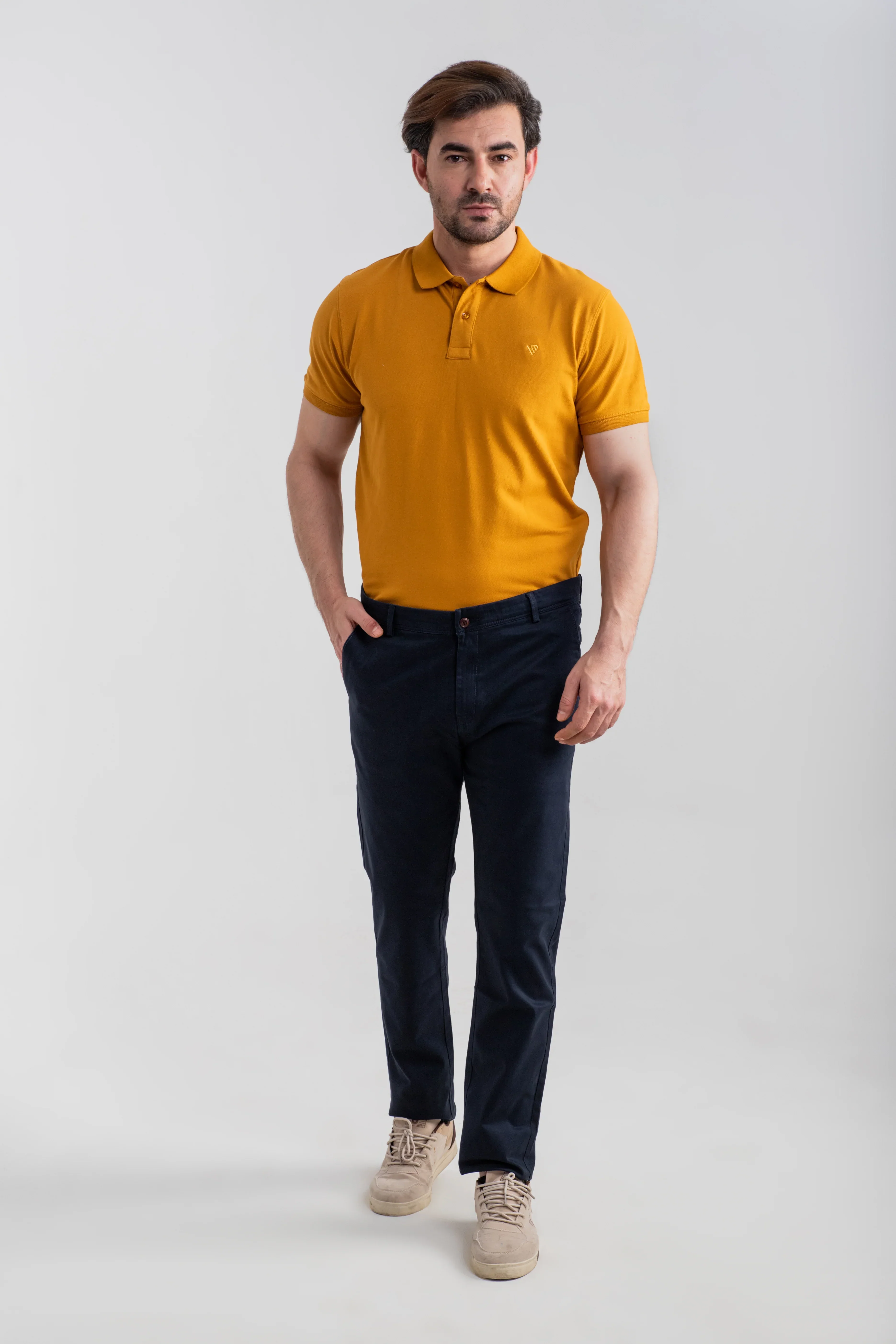 NAVY STRETCH CHINO PANTS - Image 6