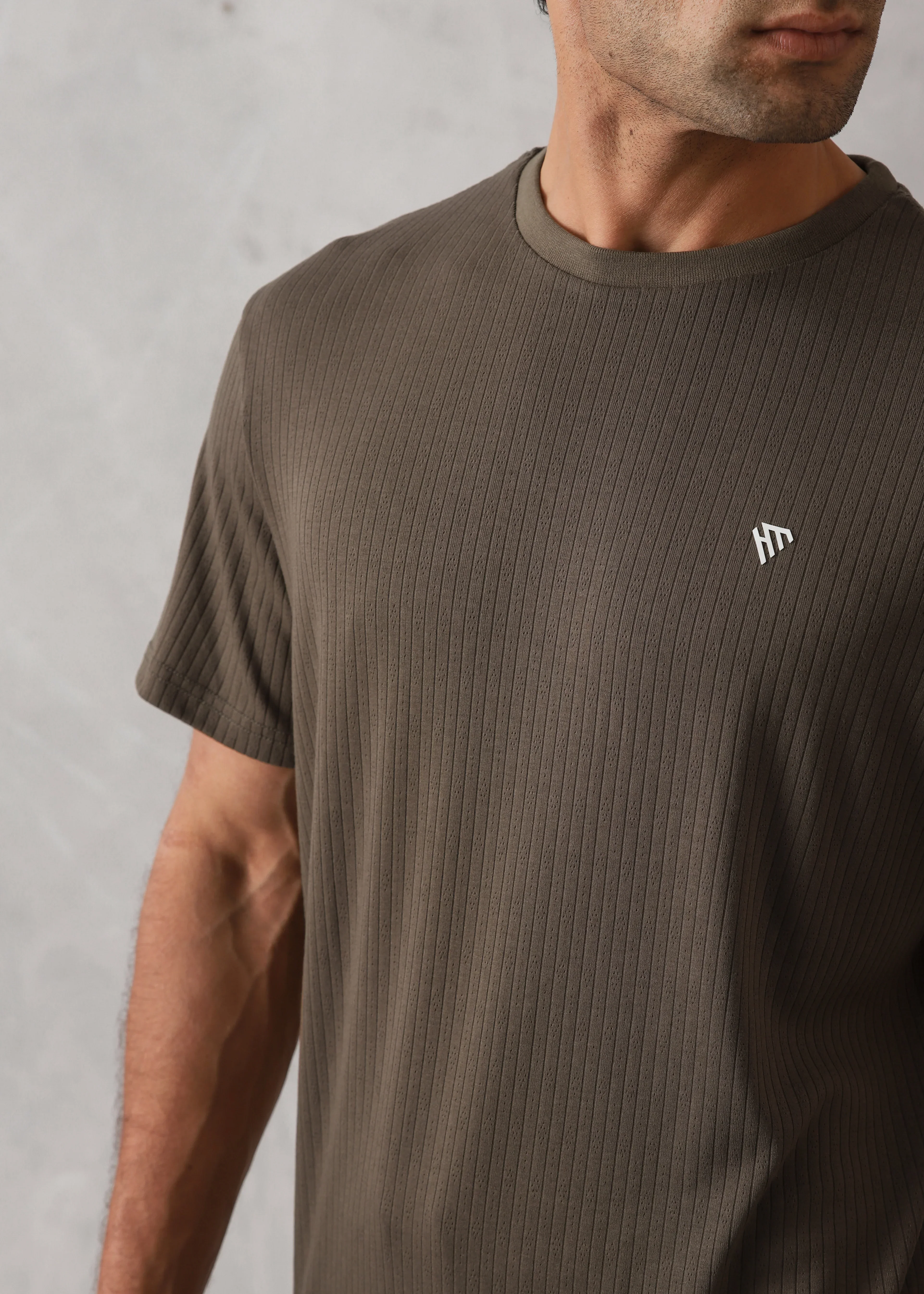 OLIVE BROWN DROP NEEDLE TEXTURED TRACKSUIT - Image 3