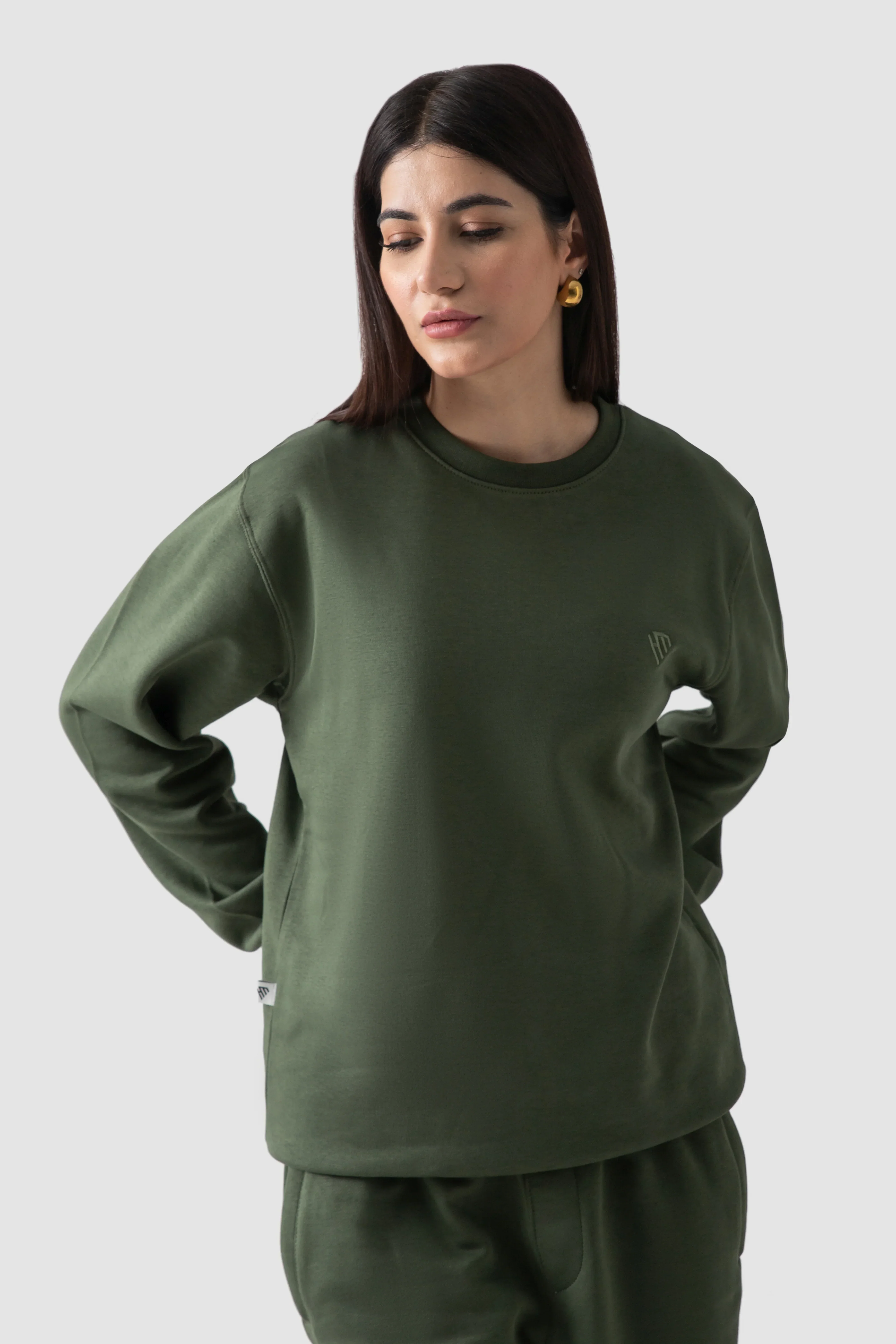 WOMEN OLIVE GREEN SWEATSHIRT - Image 4