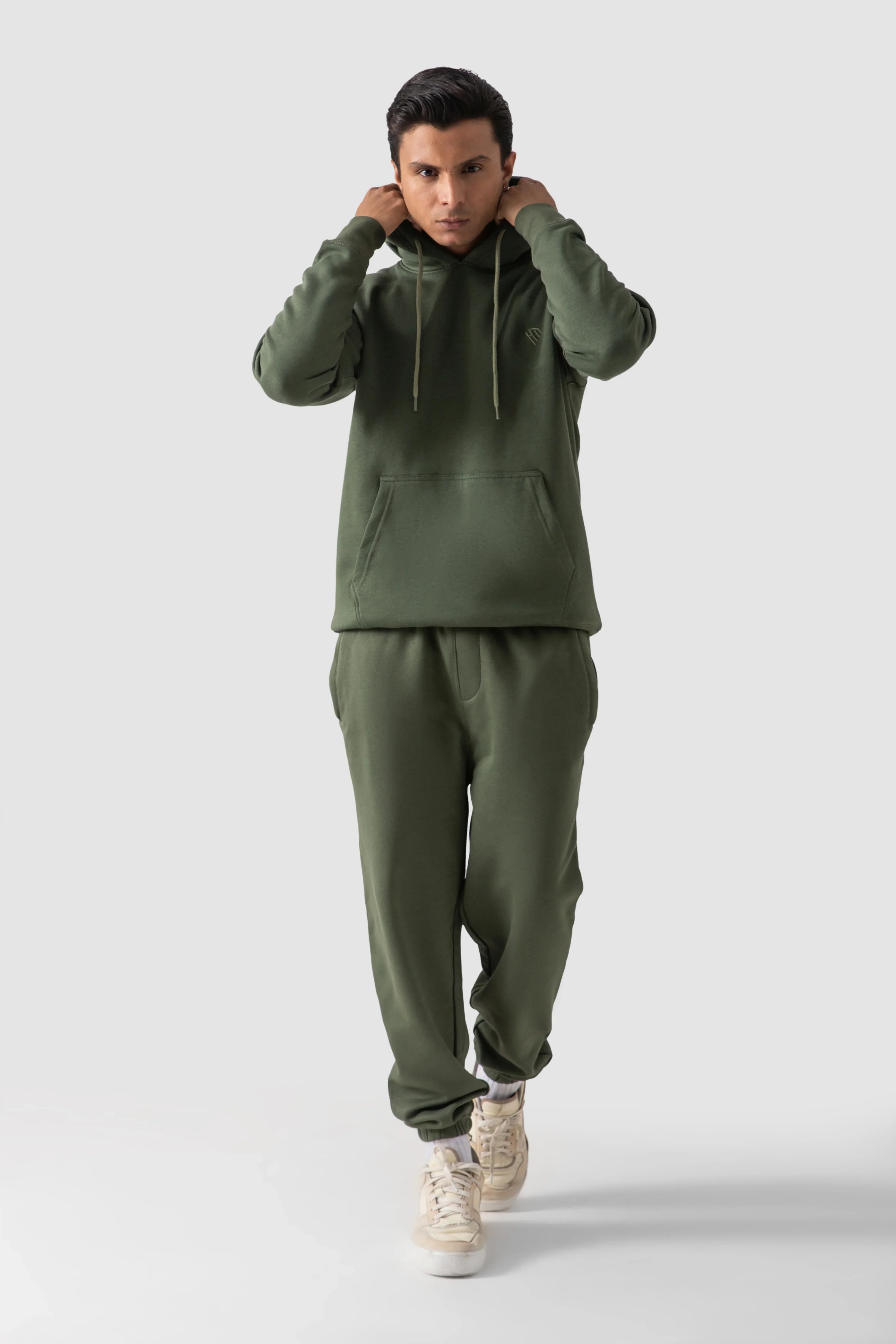 PULLOVER HOODIE-OLIVE GREEN - Image 4
