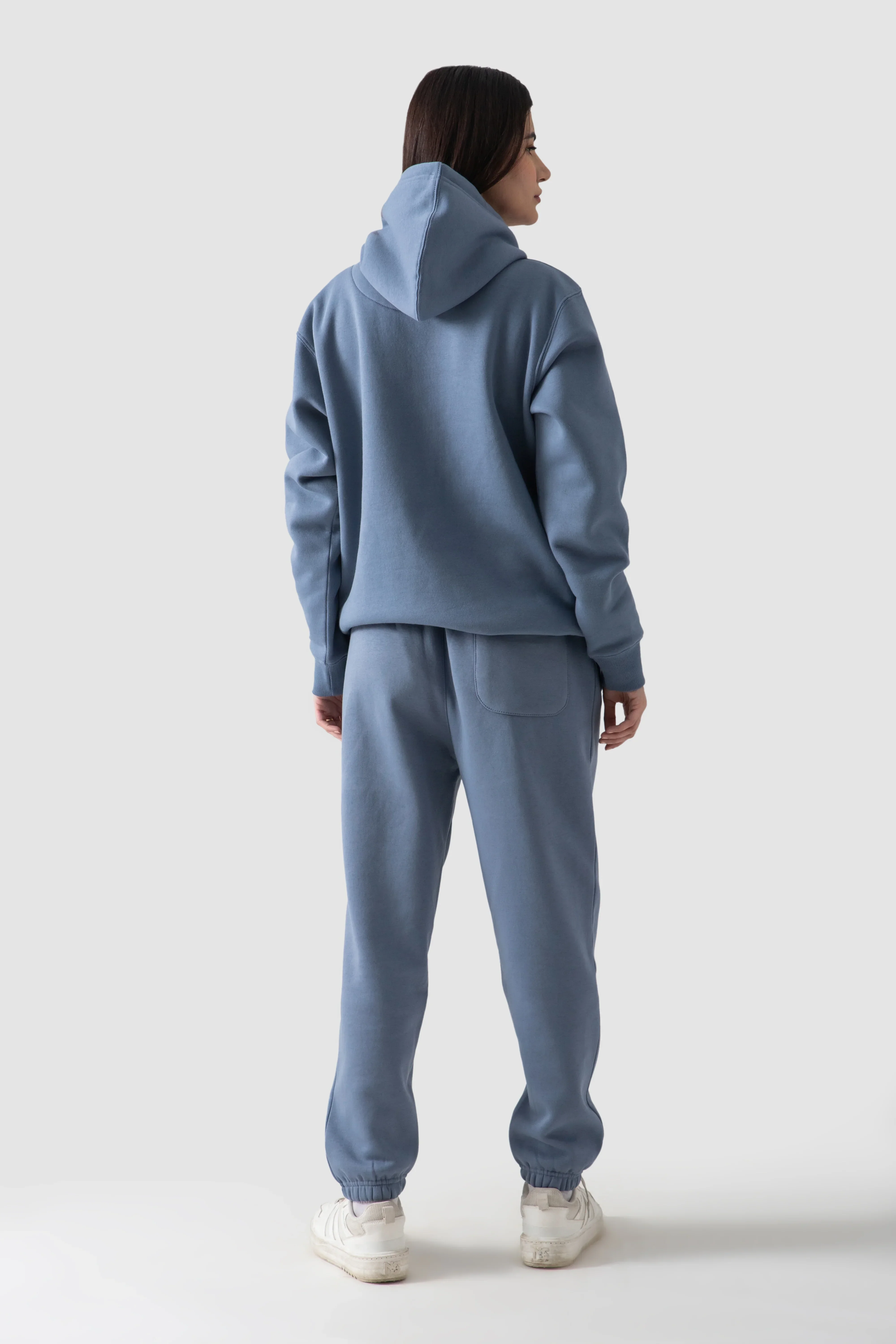 WOMEN PULLOVER HOODIE-STEEL BLUE - Image 4