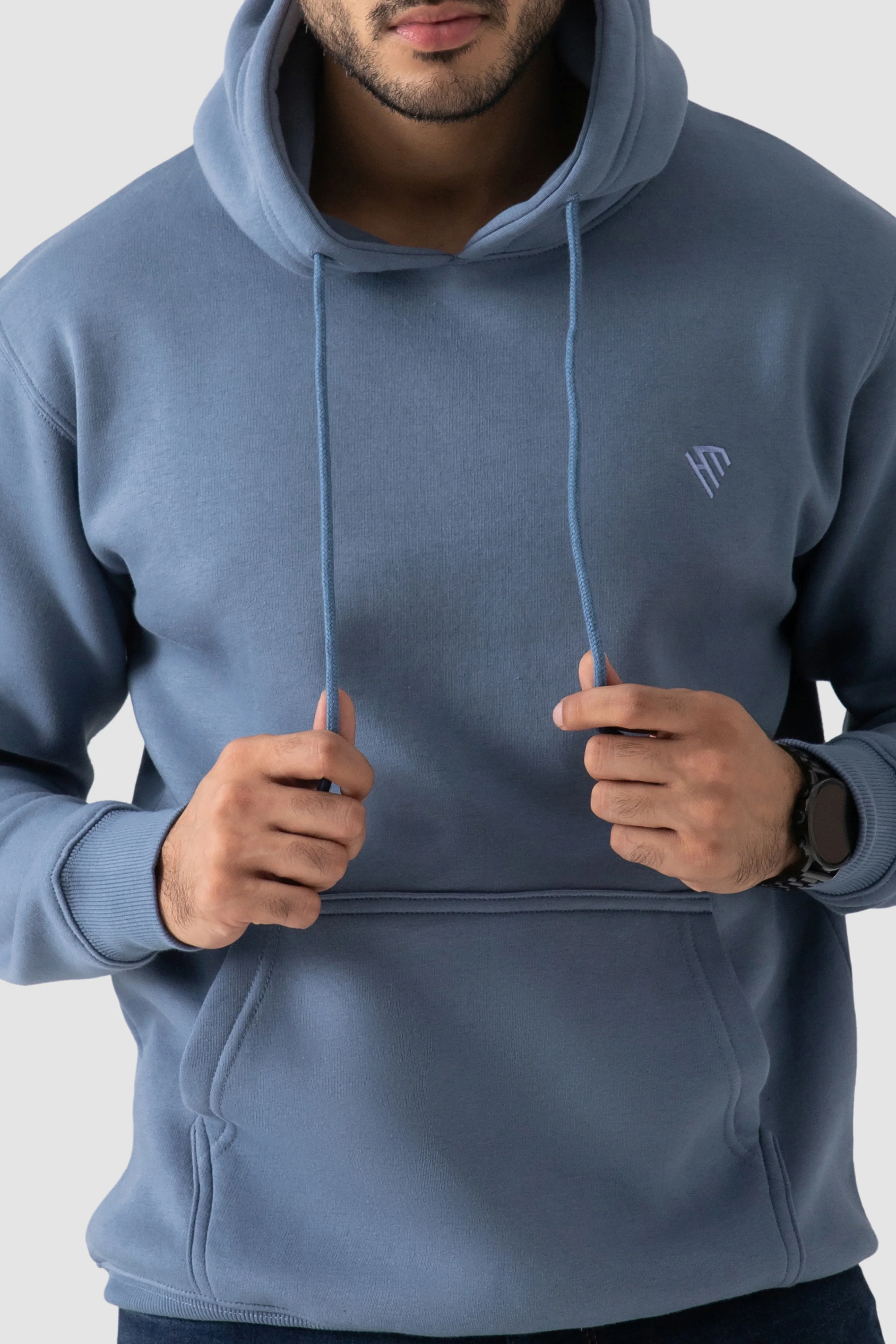 PULLOVER HOODIE-STEEL BLUE - Image 3