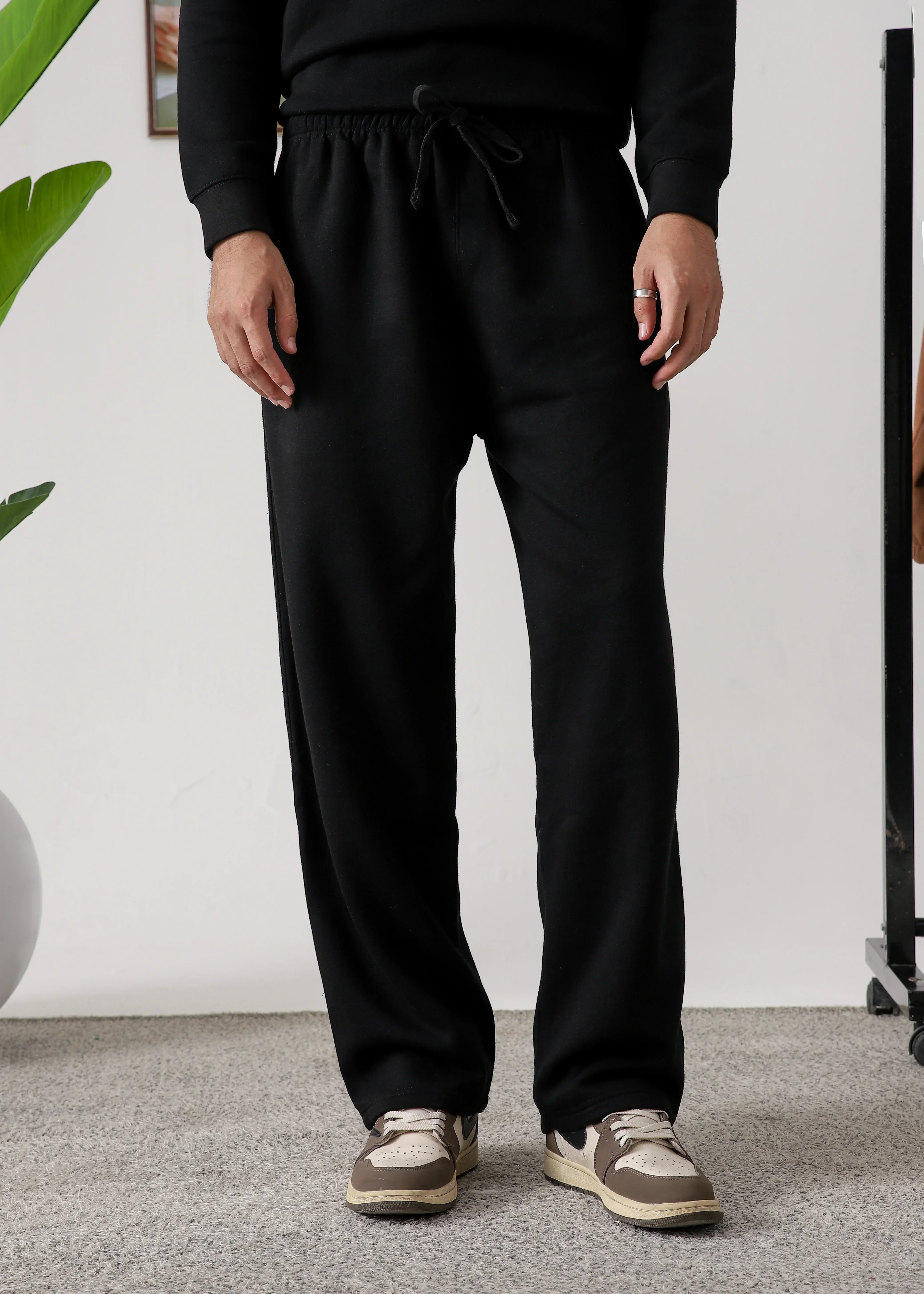 PURE COMFORT COTTON FLEECE BLACK CORD-SET - Image 3