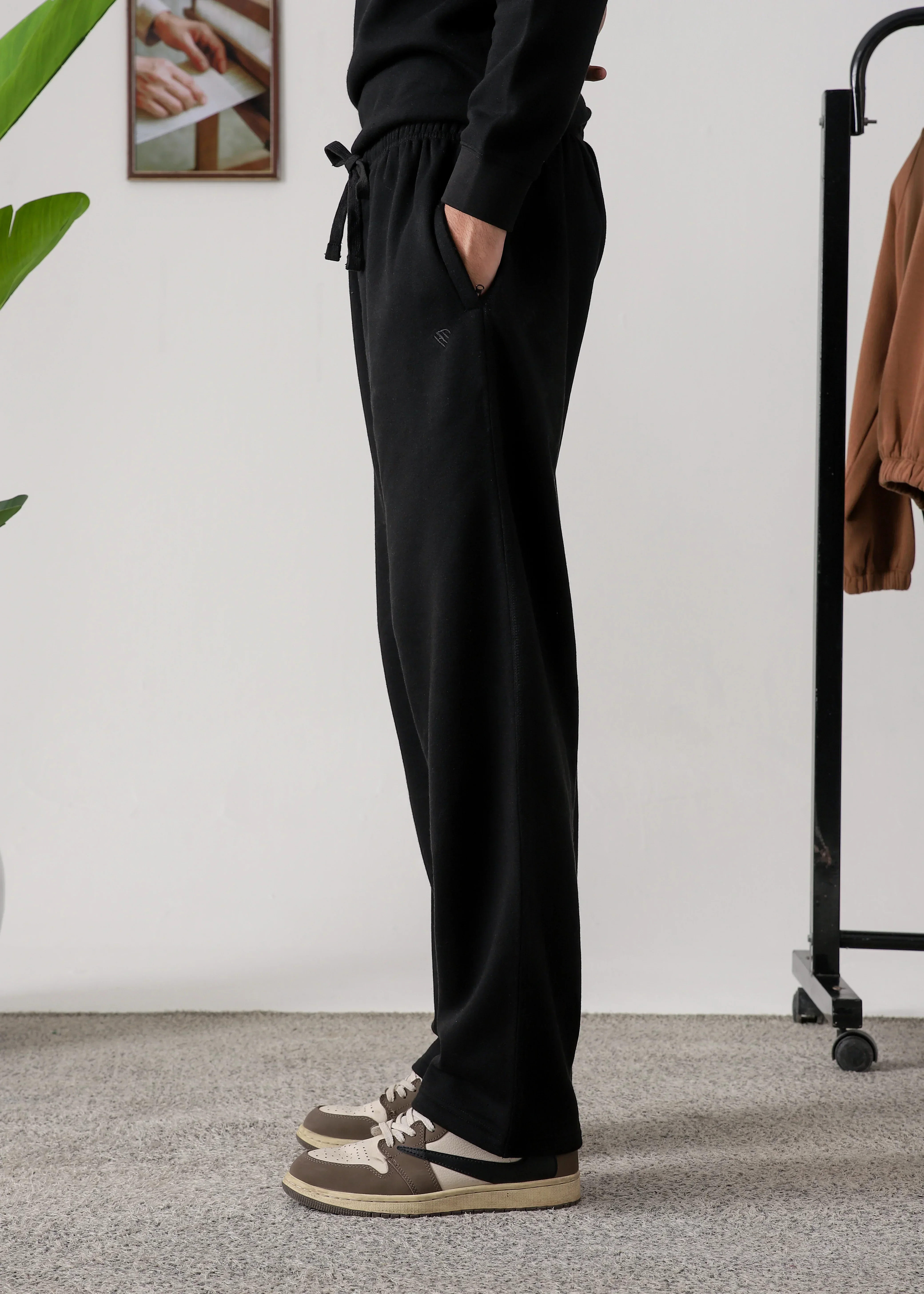 PURE COMFORT COTTON FLEECE BLACK CORD-SET - Image 5