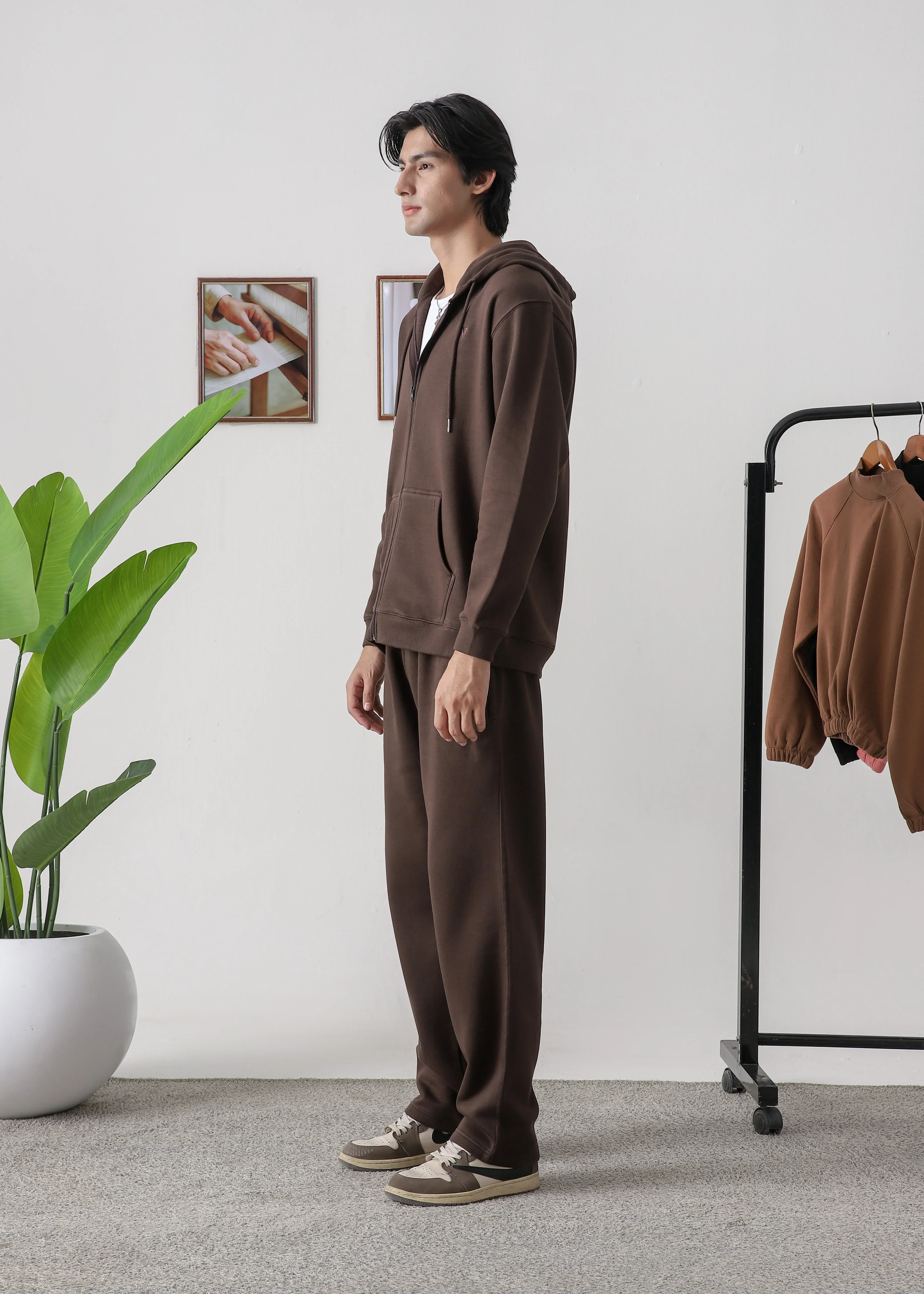 PURE COMFORT COTTON FLEECE CHOCOLATE BROWN CORD-SET - Image 3