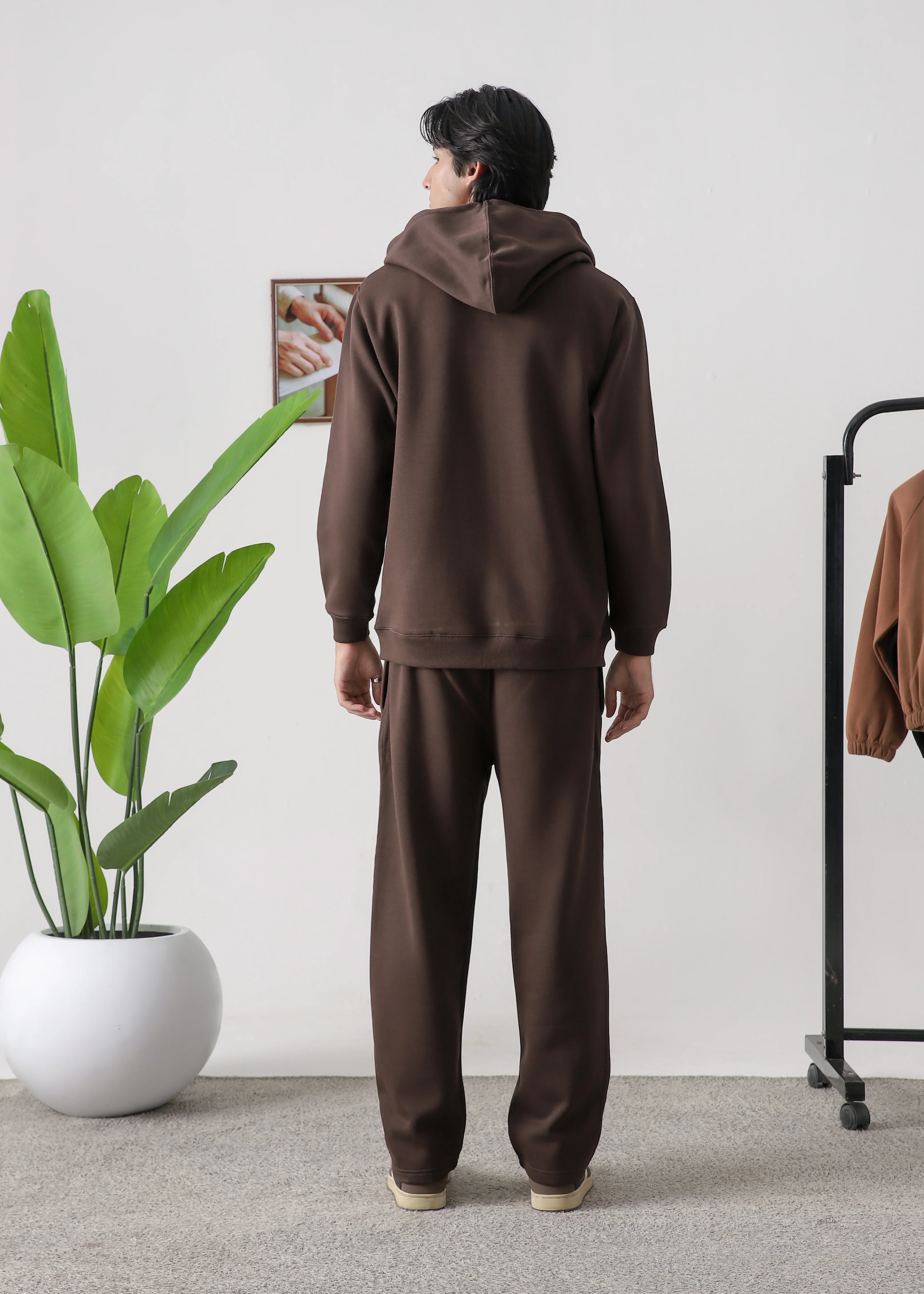 PURE COMFORT COTTON FLEECE CHOCOLATE BROWN CORD-SET - Image 5
