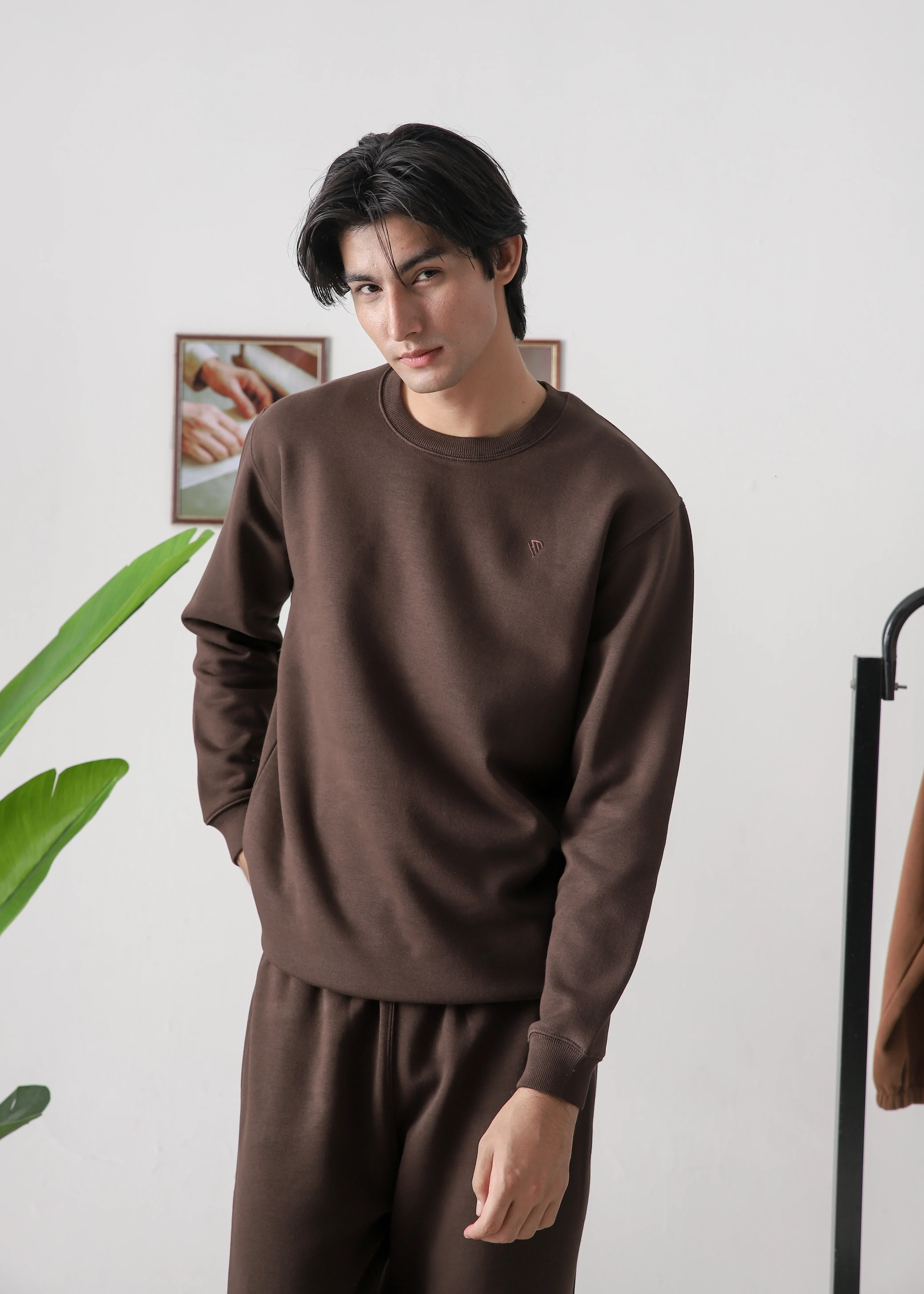 PURE COMFORT COTTON FLEECE CHOCOLATE BROWN TRACKSUIT - Image 2