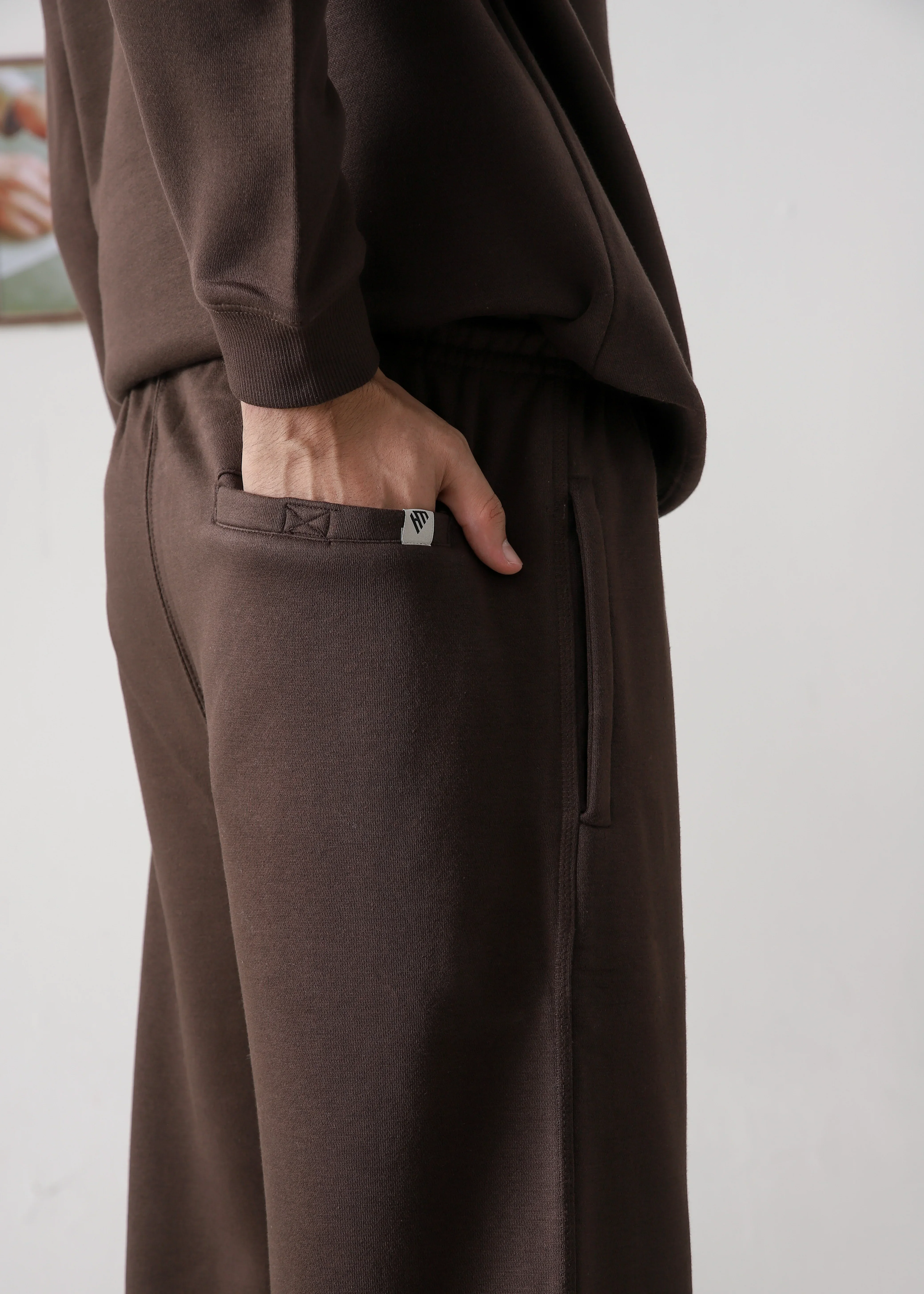 PURE COMFORT COTTON FLEECE CHOCOLATE BROWN TRACKSUIT - Image 7