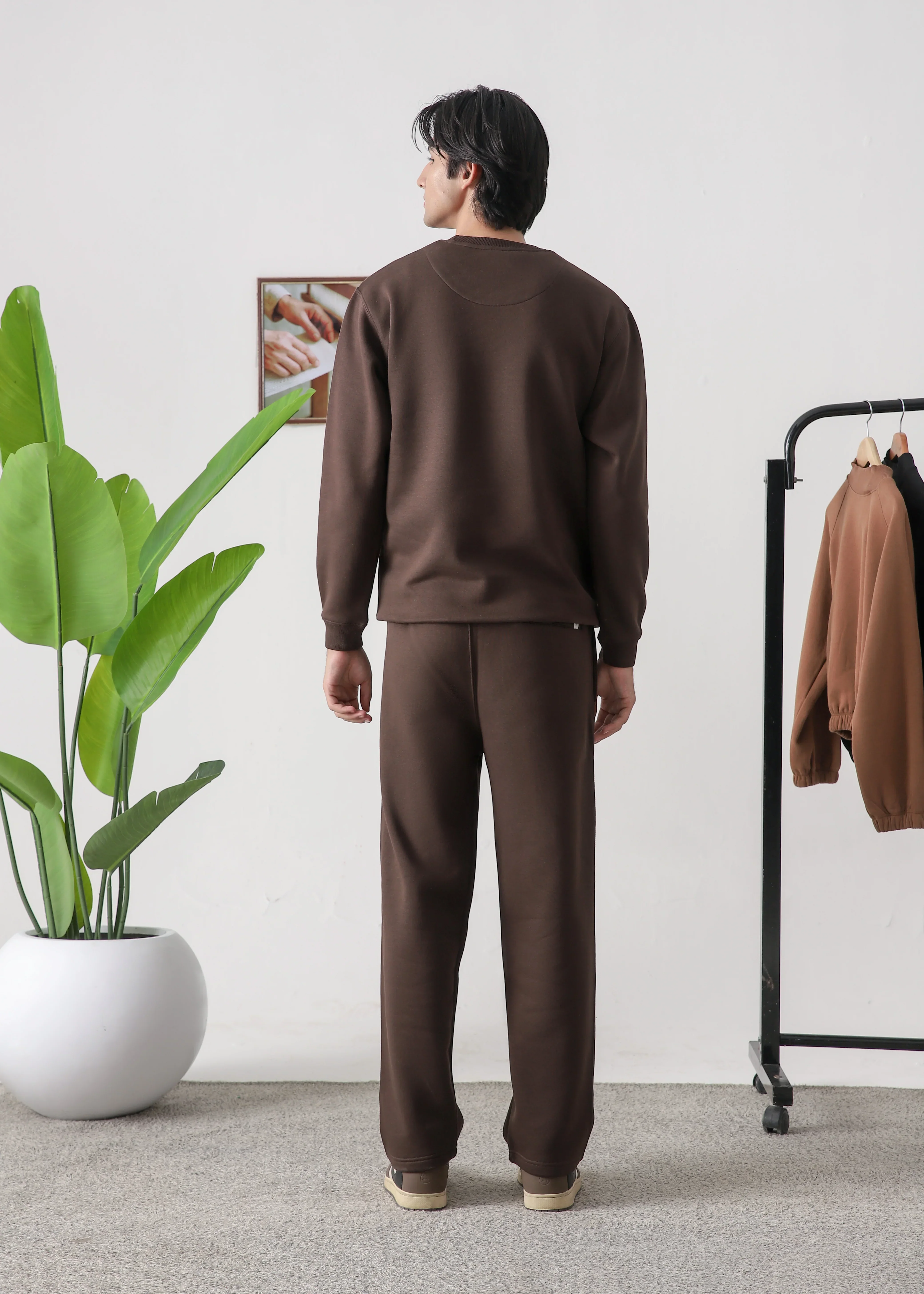 PURE COMFORT COTTON FLEECE CHOCOLATE BROWN TRACKSUIT - Image 8