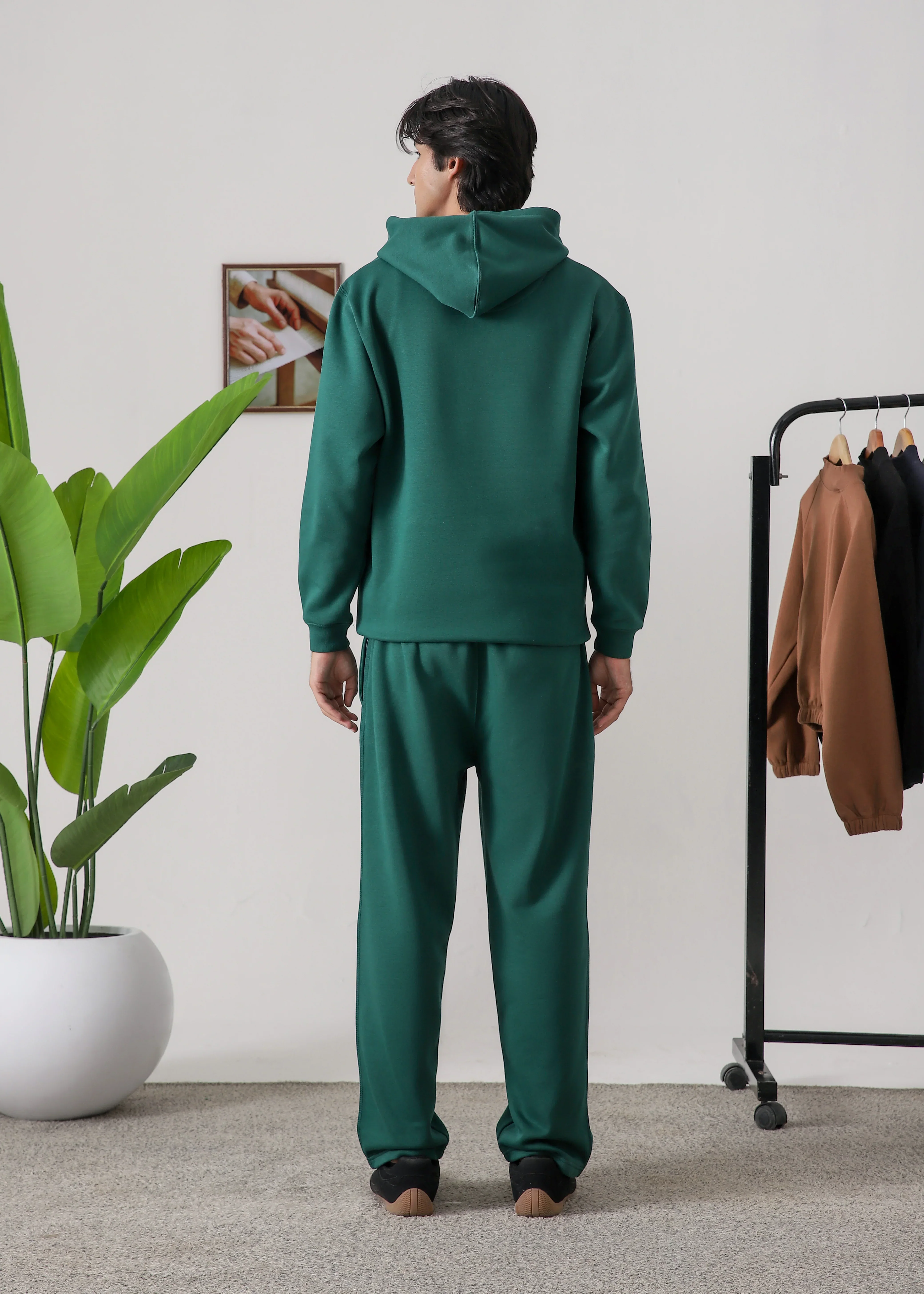 PURE COMFORT COTTON FLEECE FOREST GREEN CORD-SET - Image 4