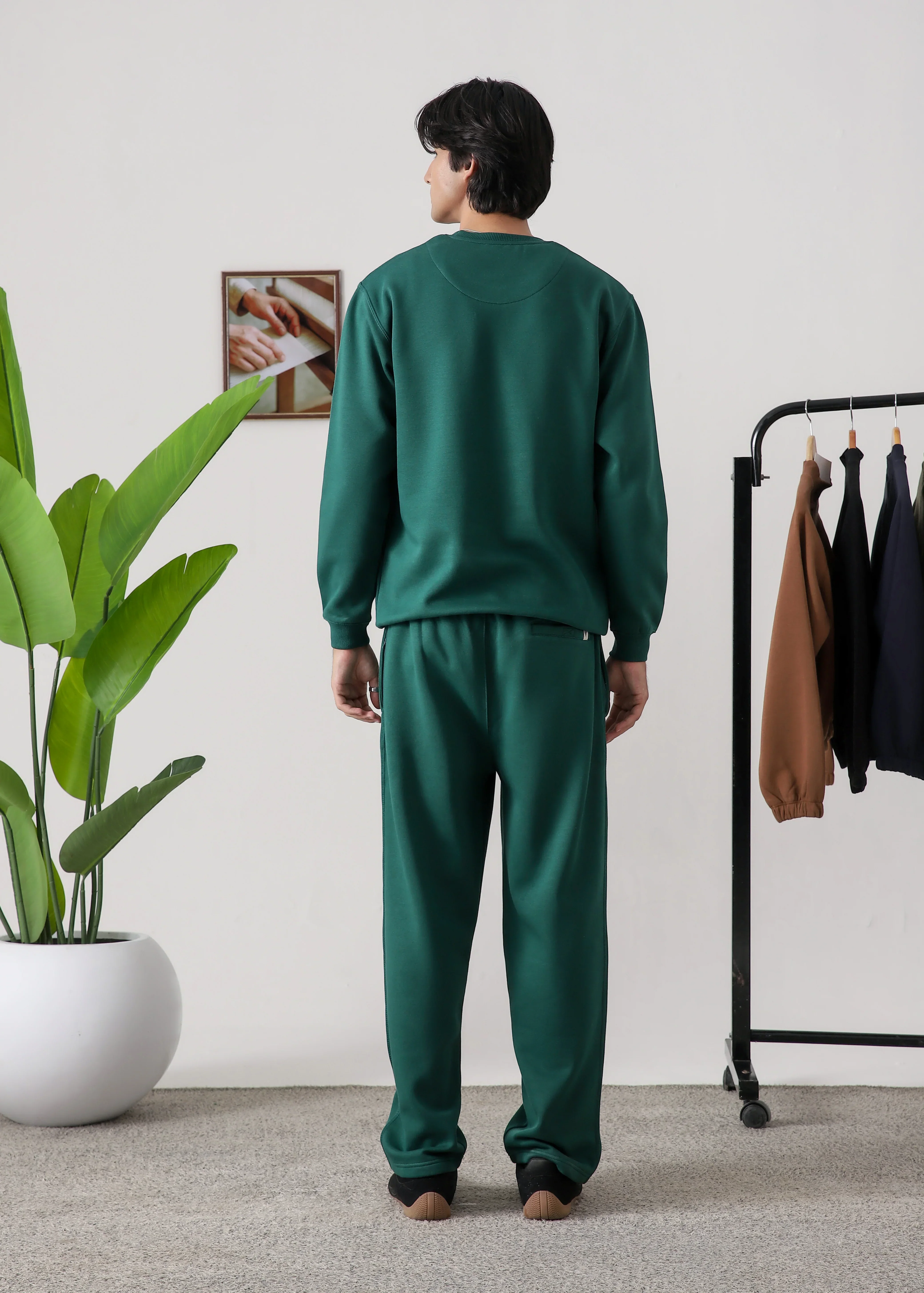 PURE COMFORT COTTON FLEECE FOREST GREEN TRACKSUIT - Image 4
