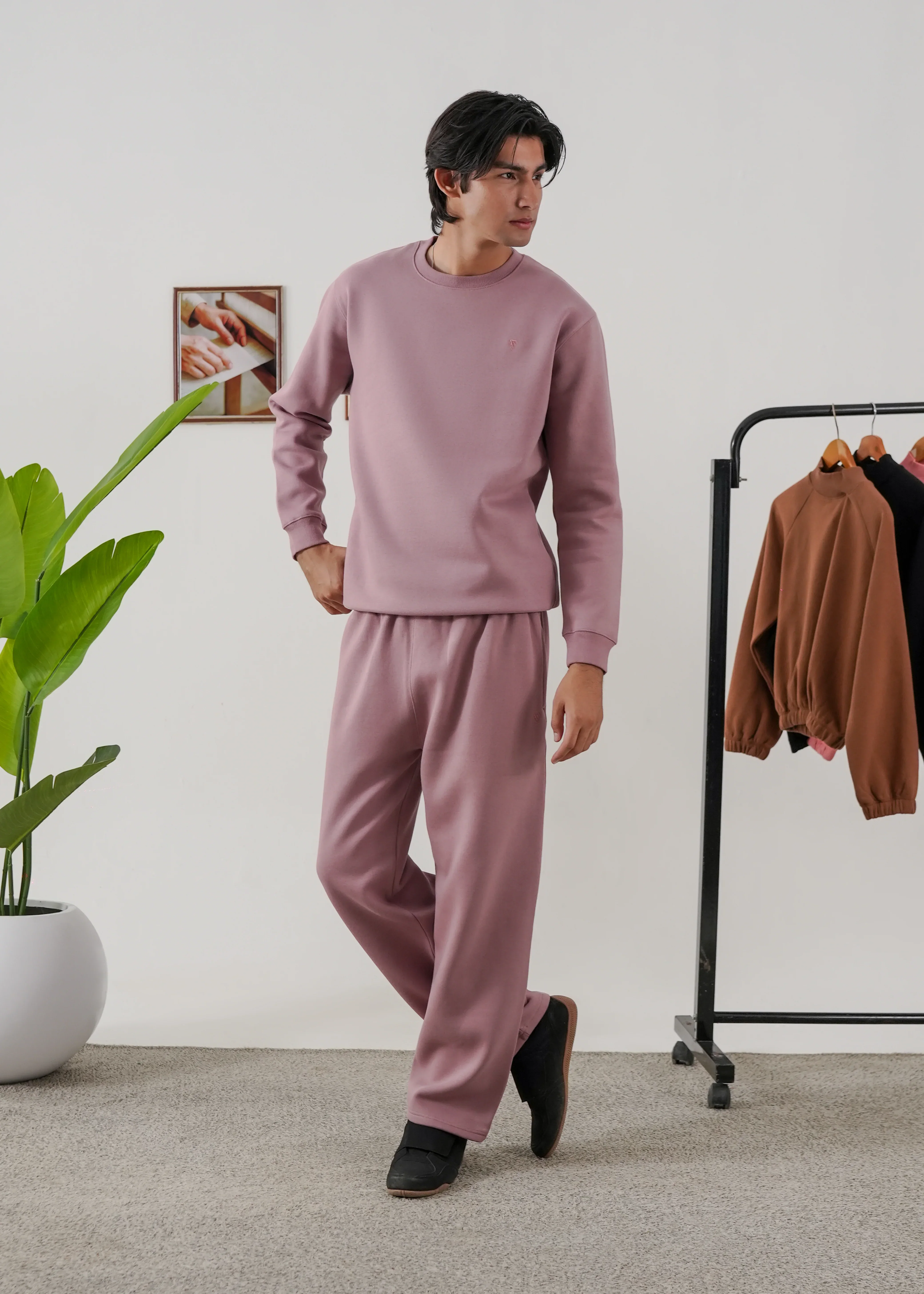 PURE COMFORT COTTON FLEECE MAUVE TRACKSUIT - Image 3