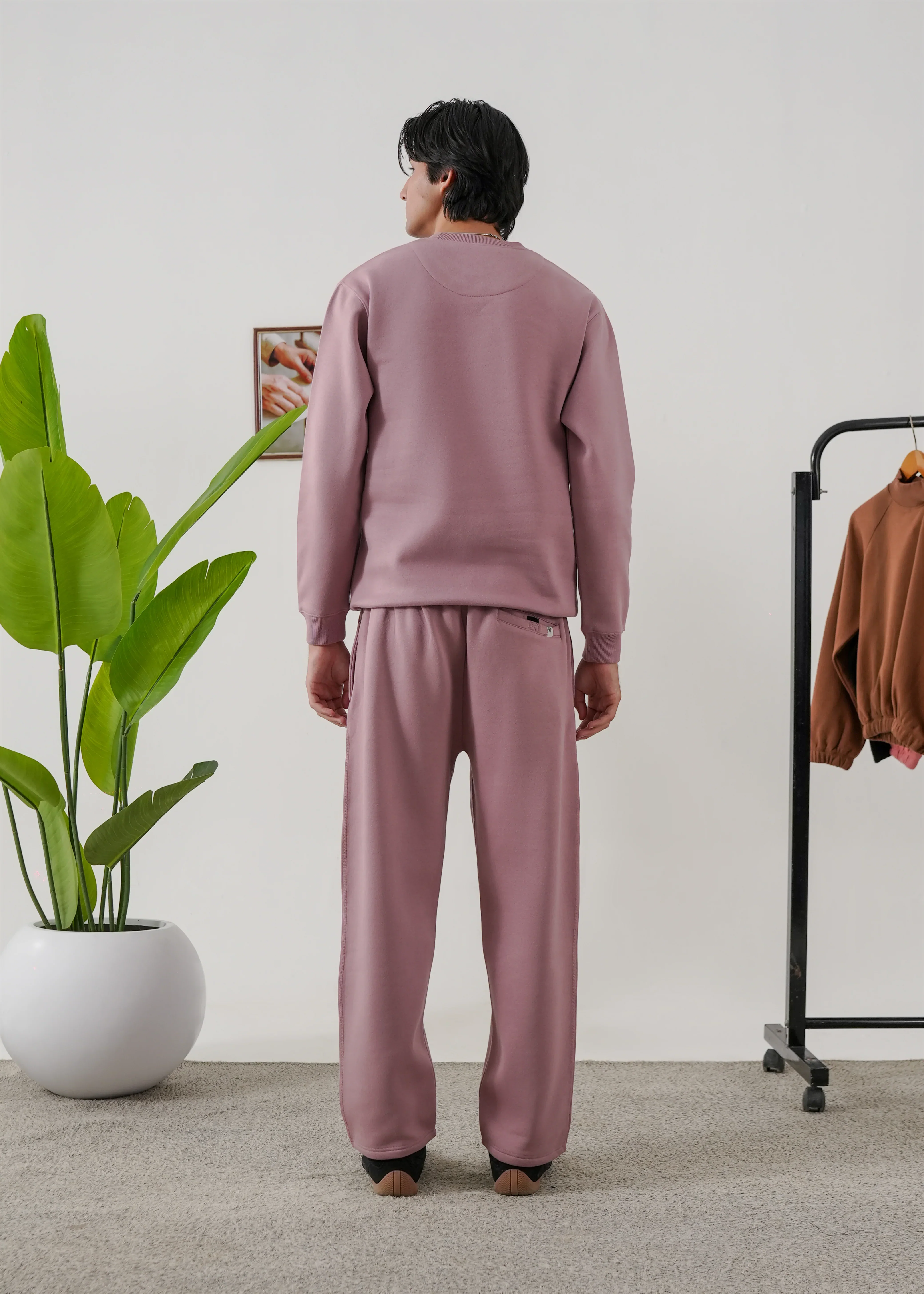 PURE COMFORT COTTON FLEECE MAUVE TRACKSUIT - Image 4