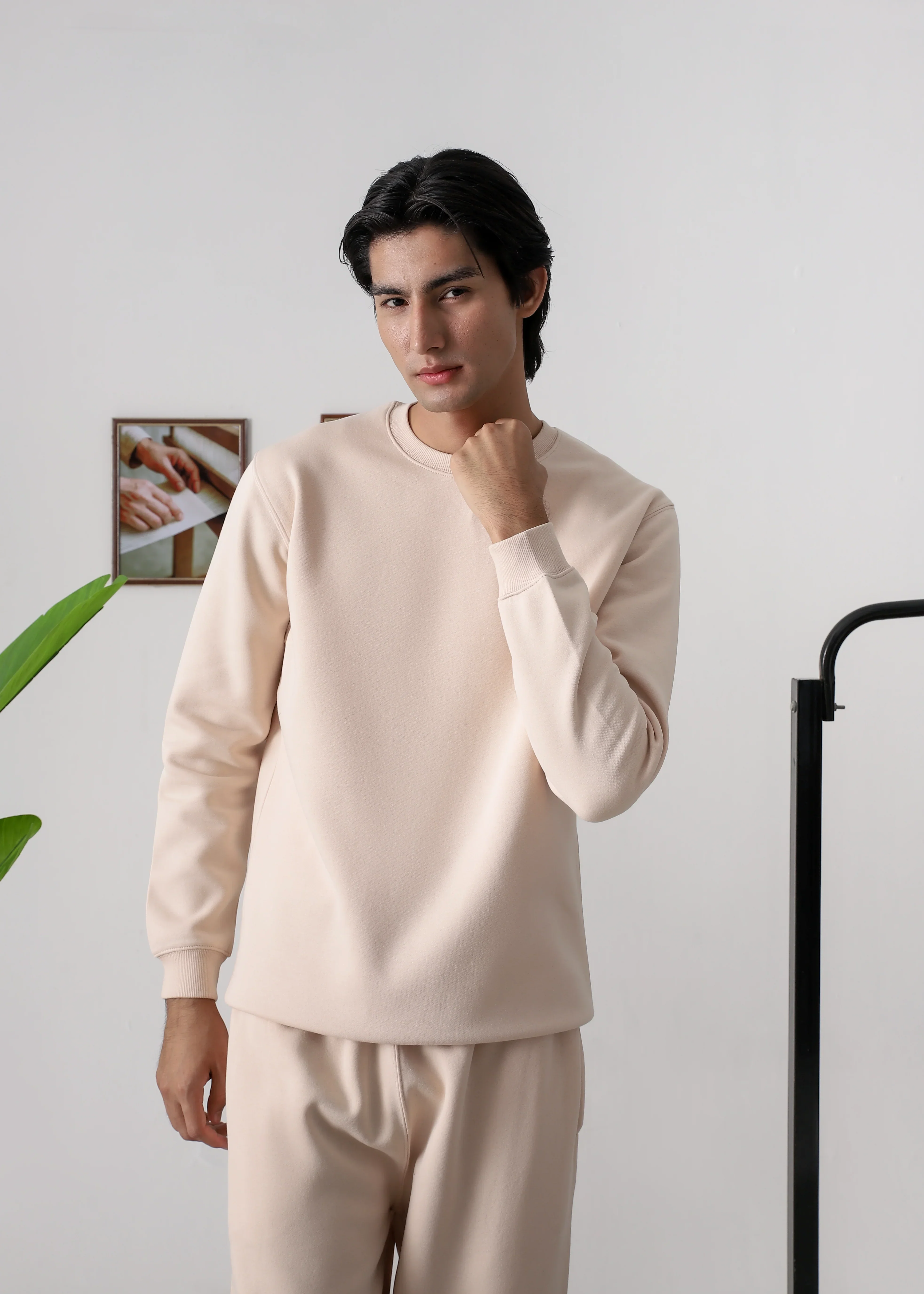 PURE COMFORT COTTON FLEECE OFF WHITE TRACKSUIT - Image 2