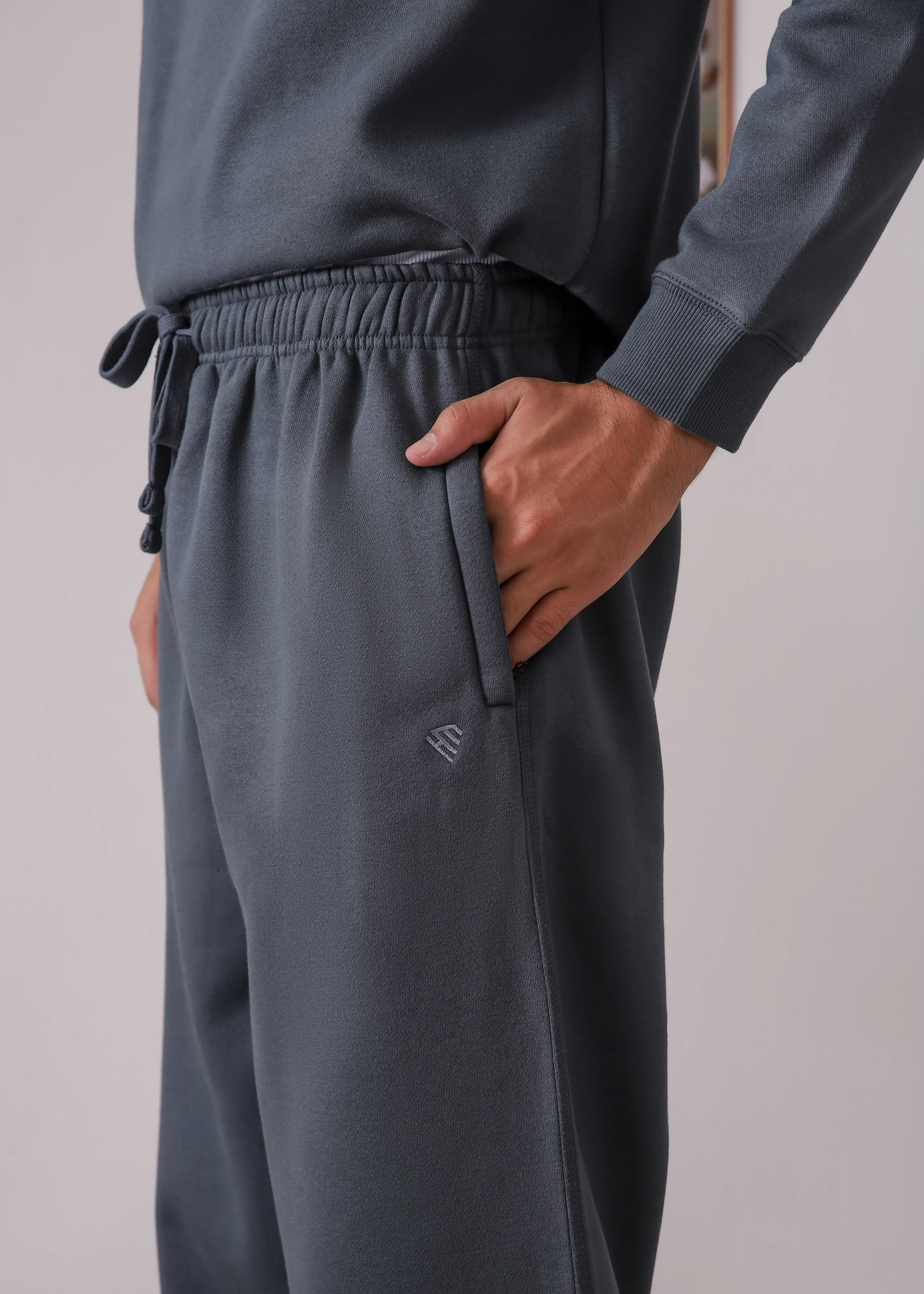 PURE COMFORT COTTON FLEECE SLATE GREY TRACKSUIT - Image 5