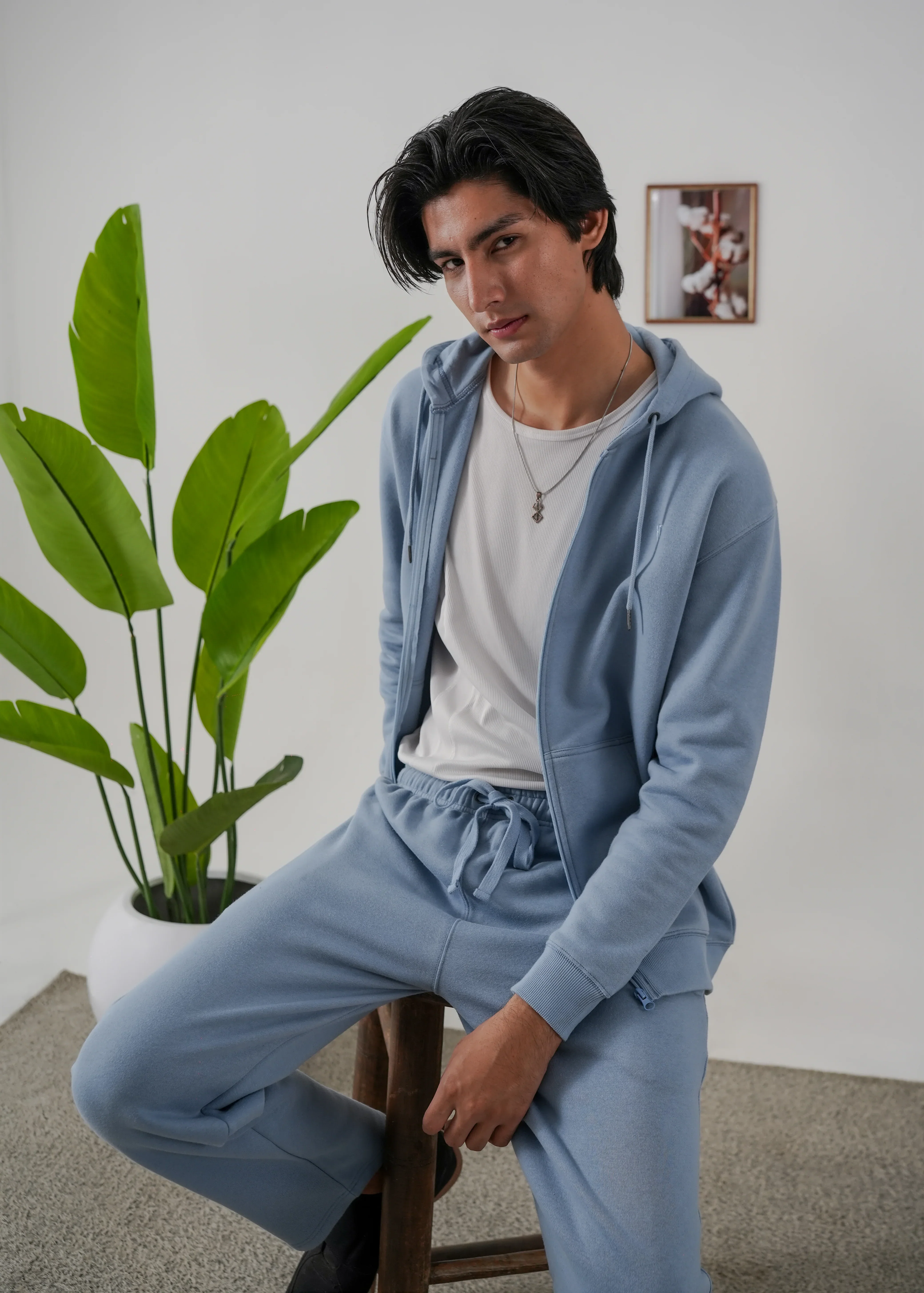 PURE COMFORT COTTON FLEECE STEEL BLUE CORD-SET - Image 7