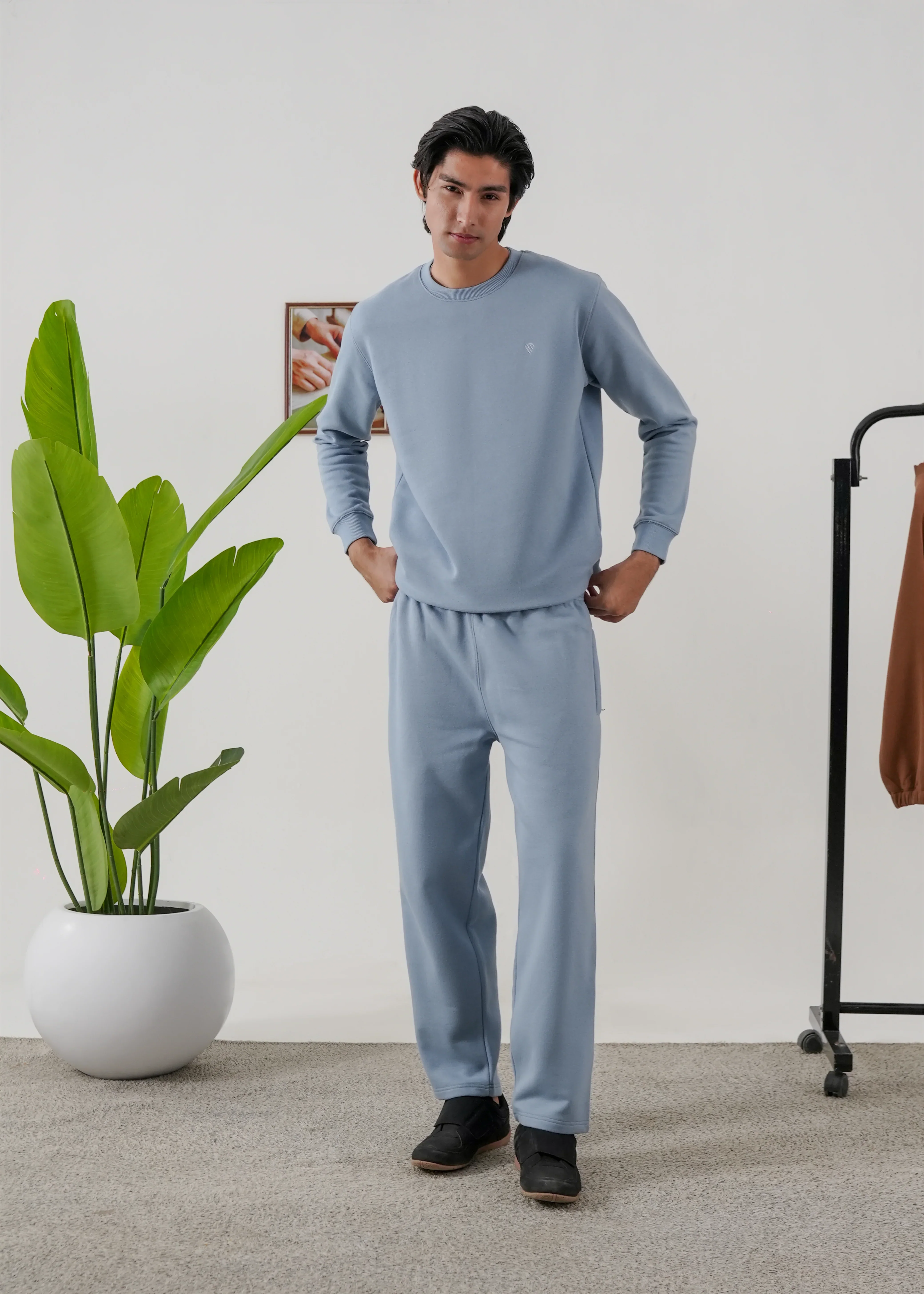 PURE COMFORT COTTON FLEECE STEEL BLUE TRACKSUIT