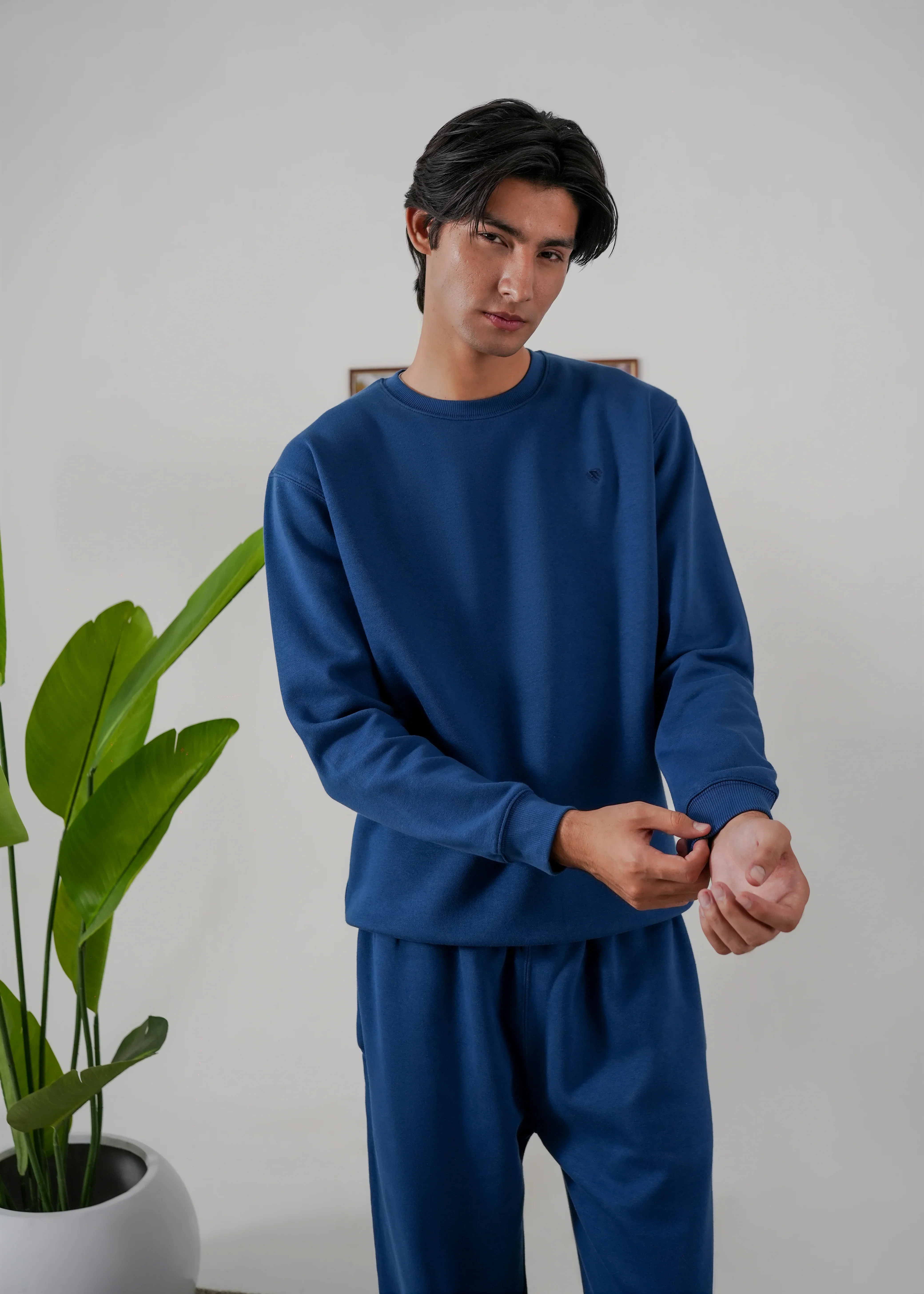 PURE COMFORT COTTON FLEECE TEAL BLUE TRACKSUIT - Image 2