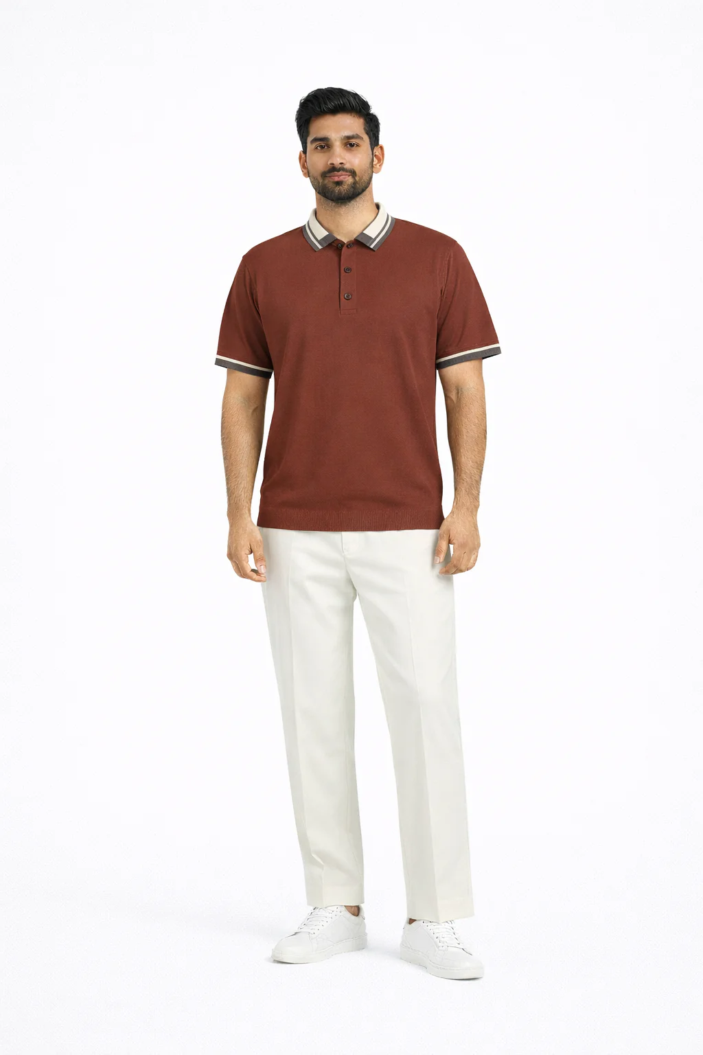 RUST MONARCH COLLAR POLO