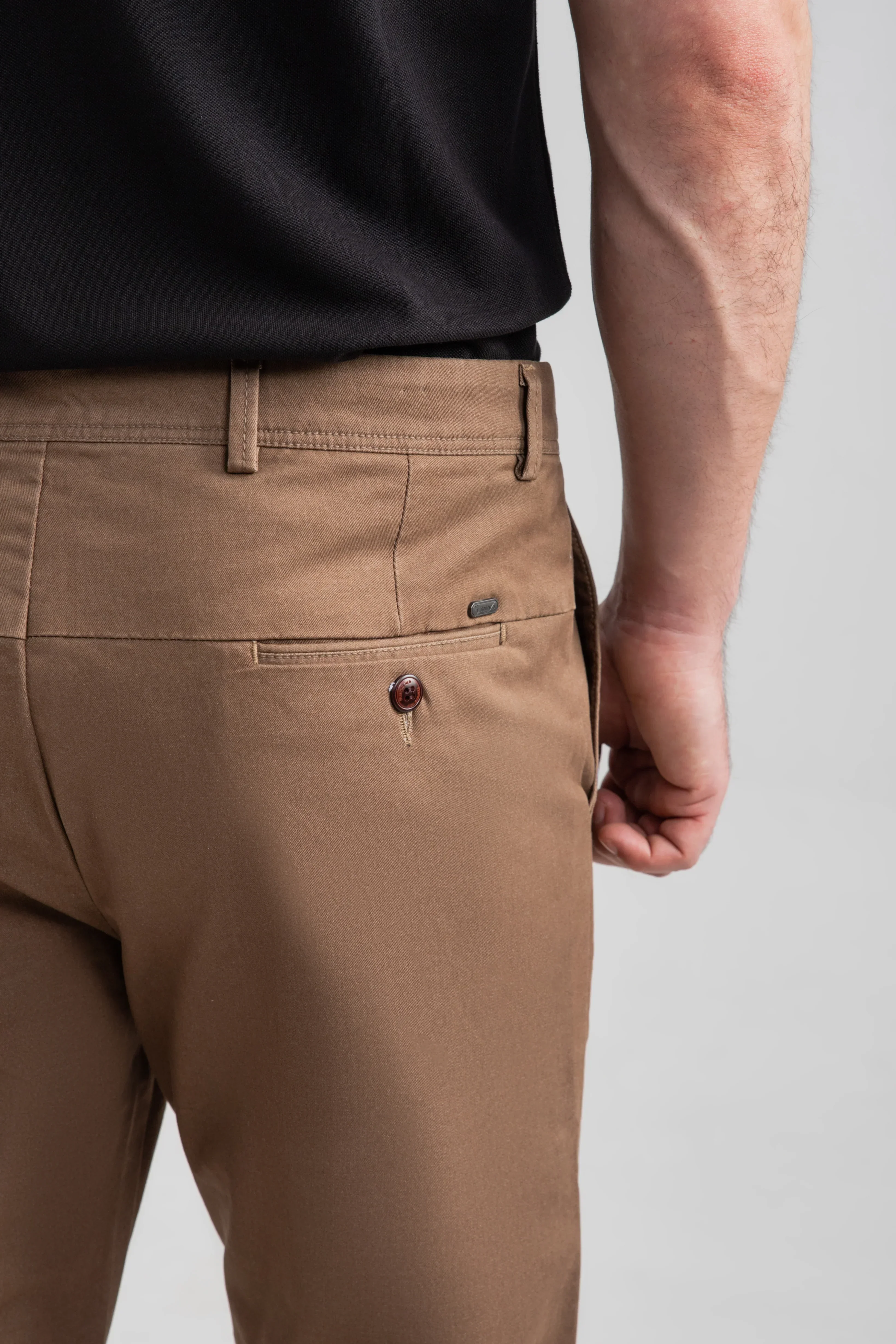 BROWN STRETCH CHINO PANTS - Image 4