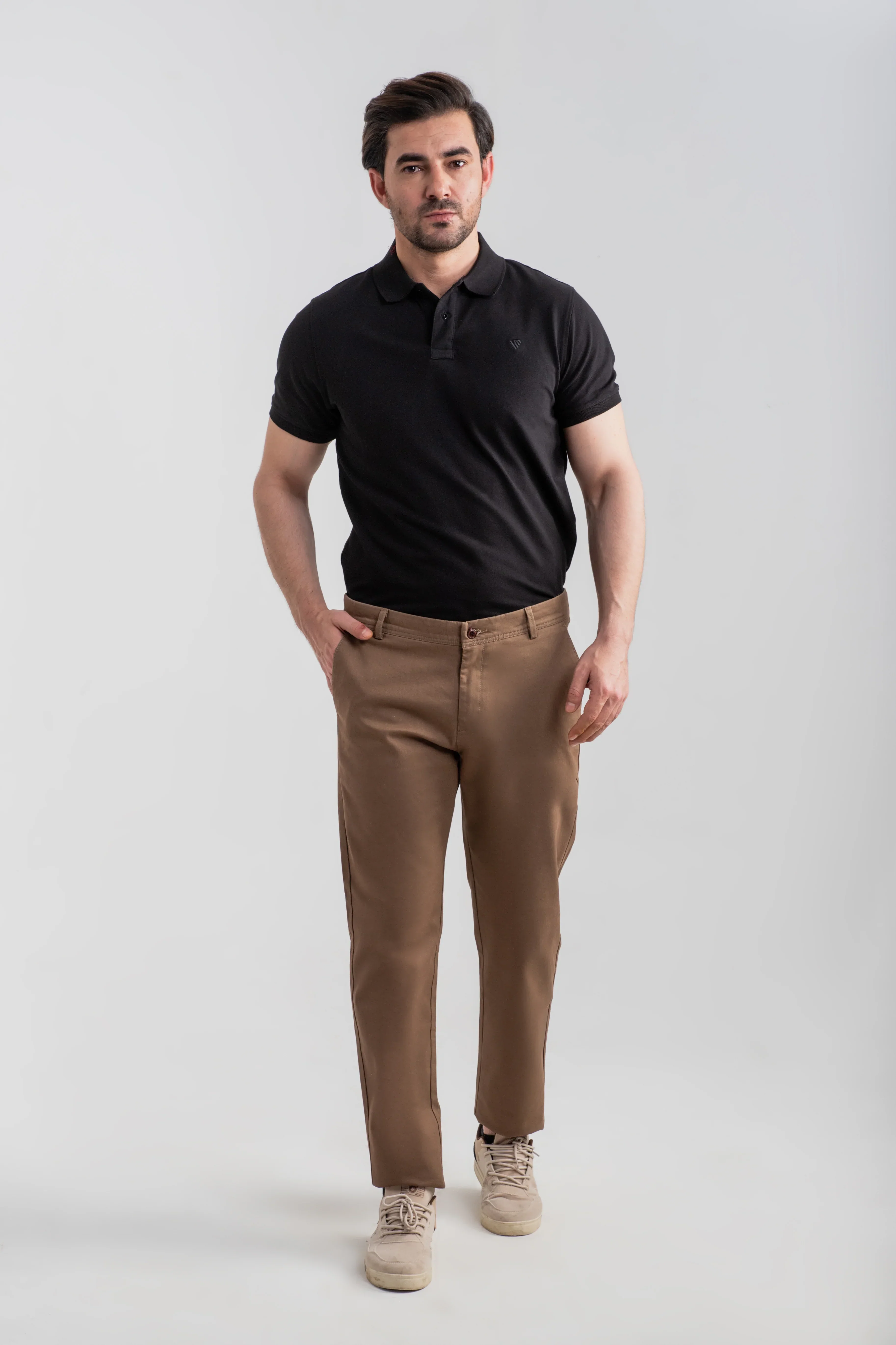 BROWN STRETCH CHINO PANTS - Image 6