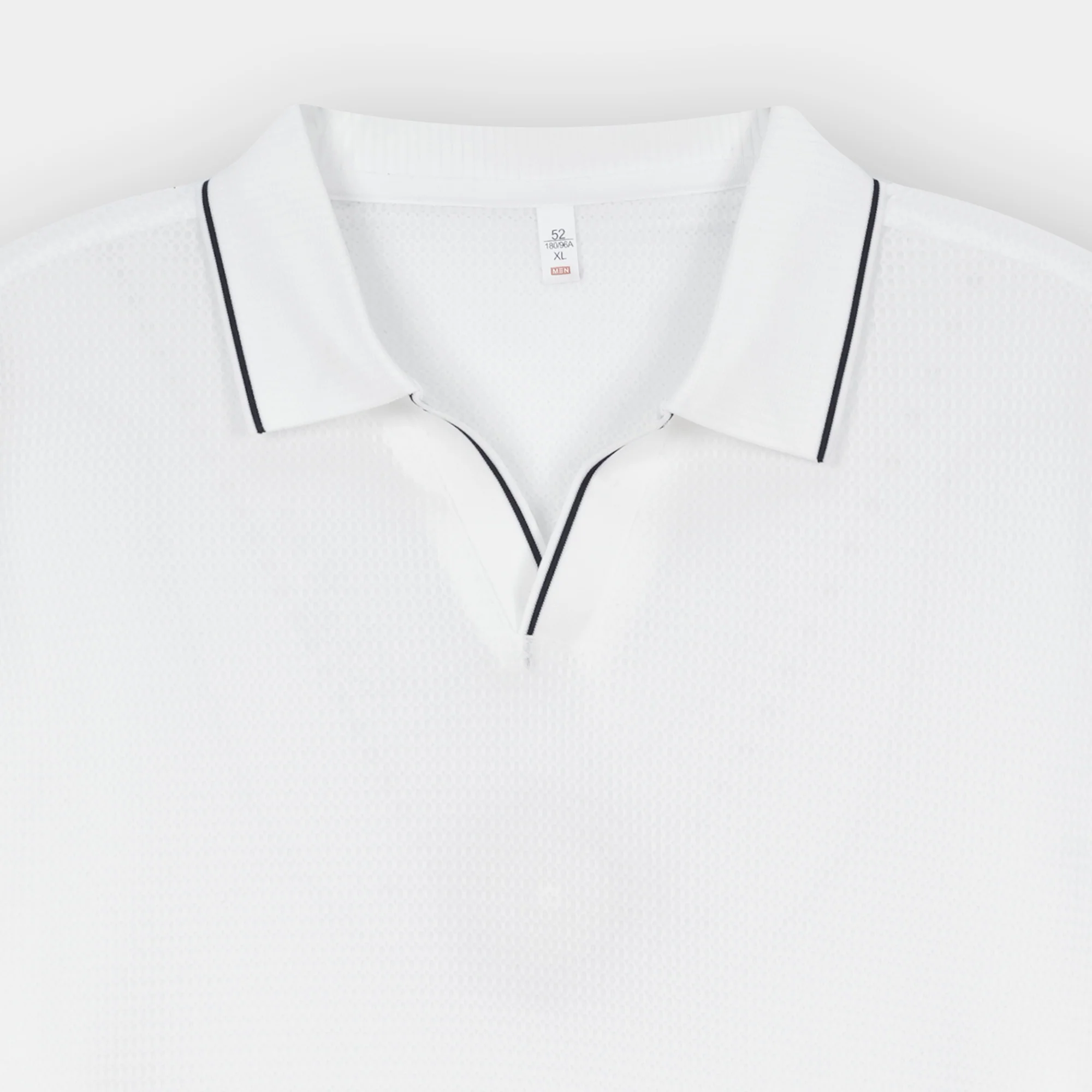WHITE TEXTURED JOHNNY COLLAR POLO - Image 2
