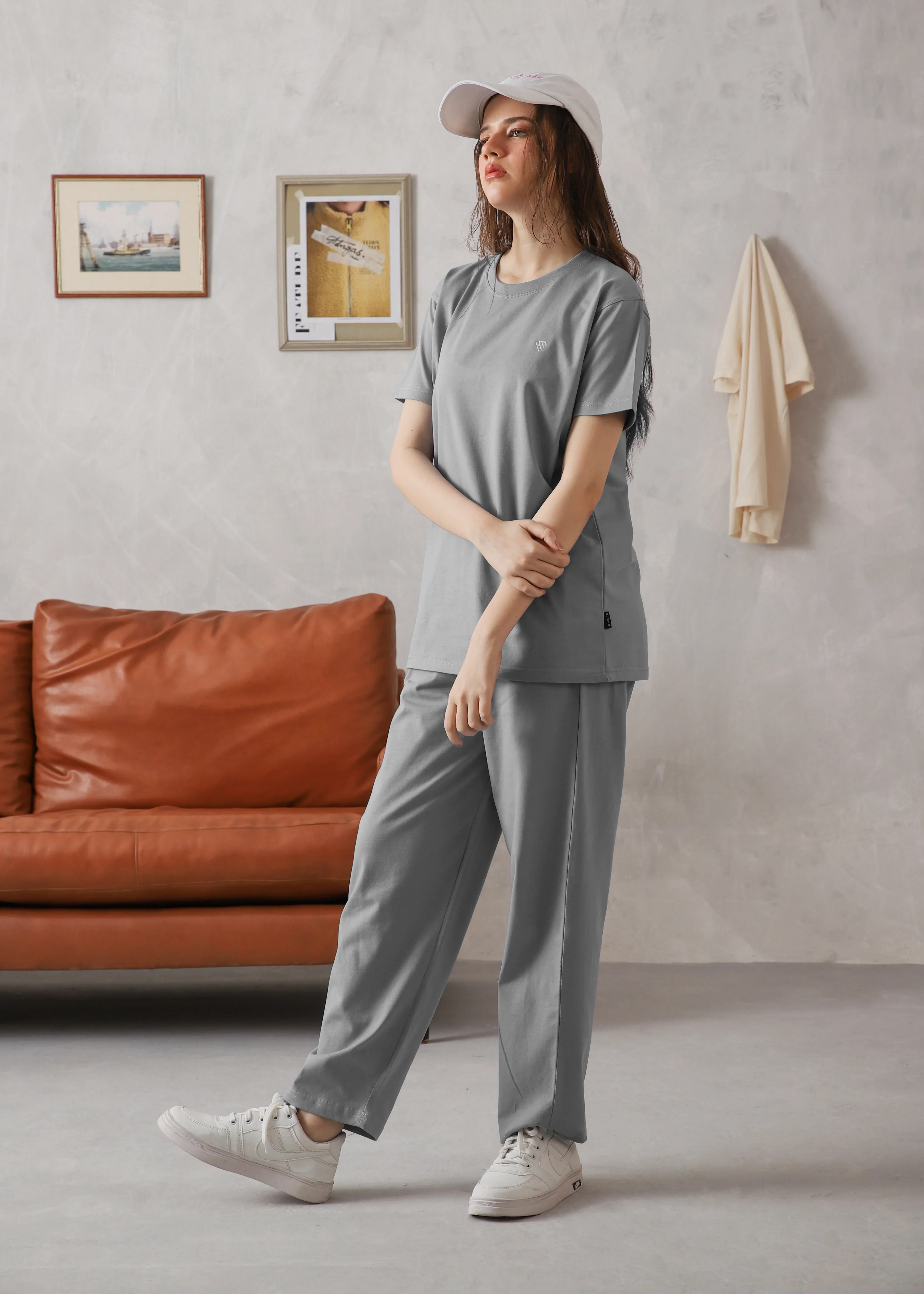 WOMEN ELITE COMFORT-100% COTTON ASH GREY TRACKSUIT - Image 5
