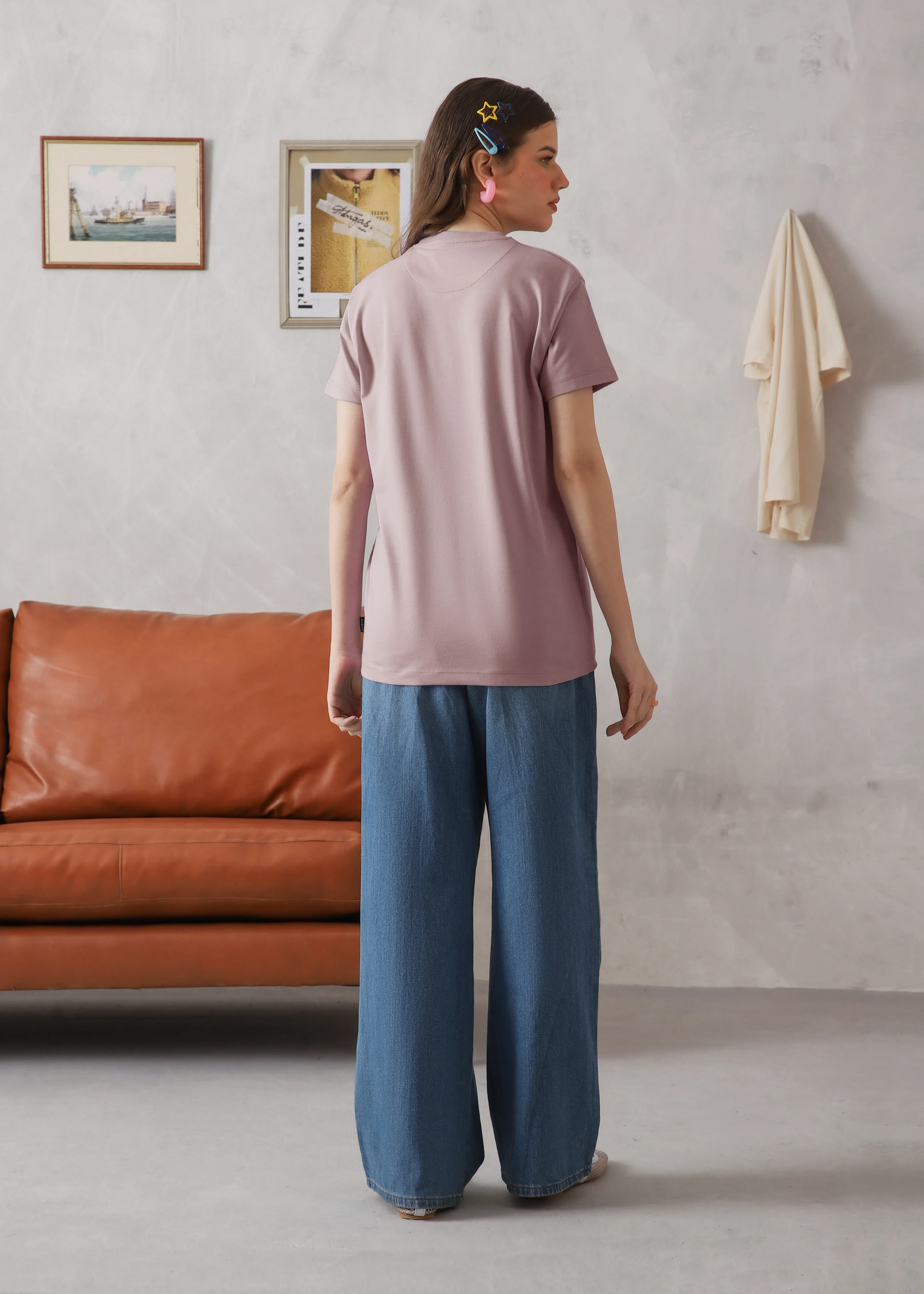 WOMEN MAUVE TEE - Image 4