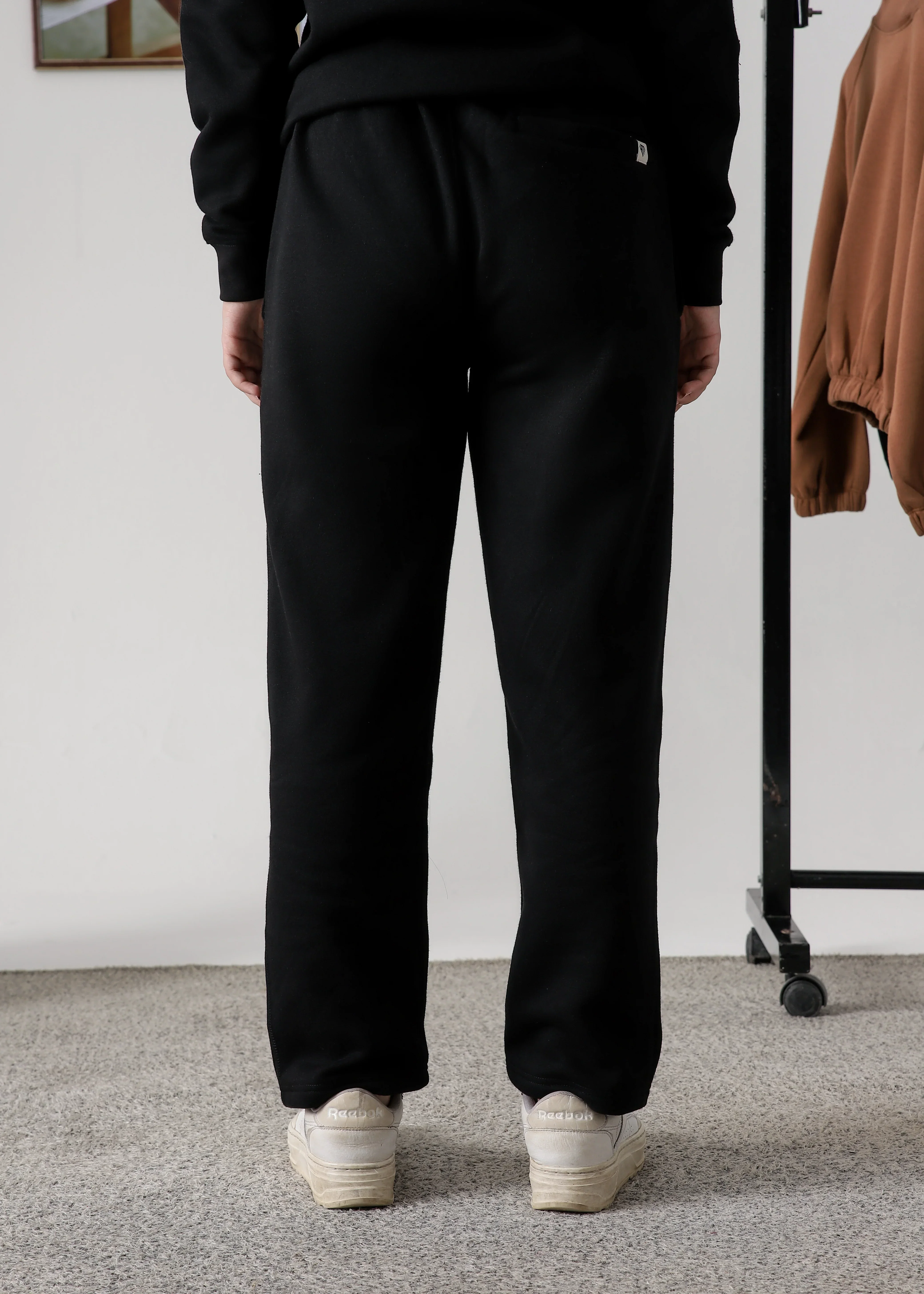 WOMEN PURE COMFORT COTTON FLEECE BLACK TRACKSUIT - Image 6